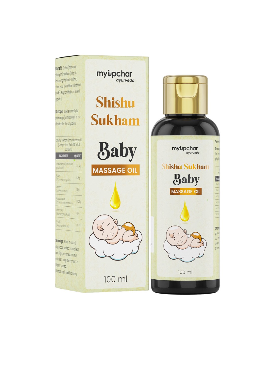 

Myupchar Ayurveda Shishu Sukham Baby Massage Oil - 100 ml, Transparent