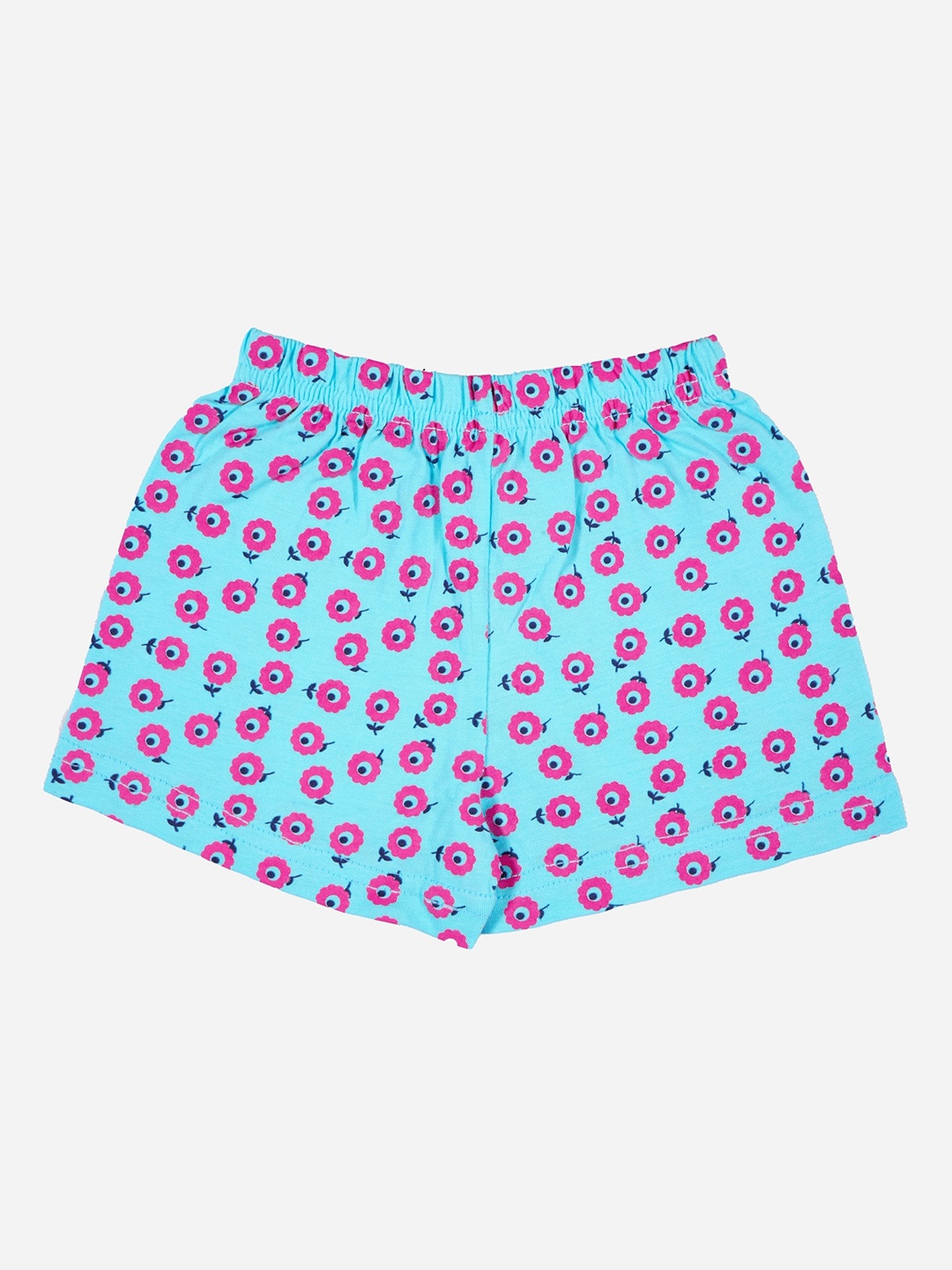 

Bodycare Kids Girls Floral Printed Durable Cotton Regular Fit Shorts, Blue