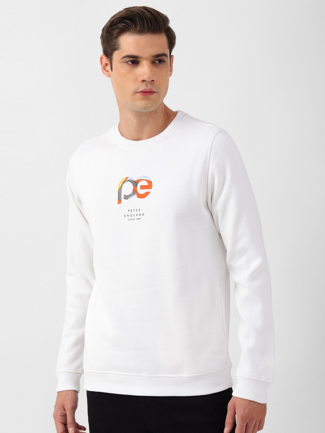 

Peter England Casuals Typography Printed Sweatshirt, White