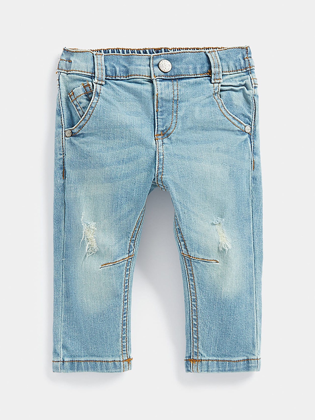 

mothercare Boys Mildly Distressed Light Fade Stretchable Jeans, Blue