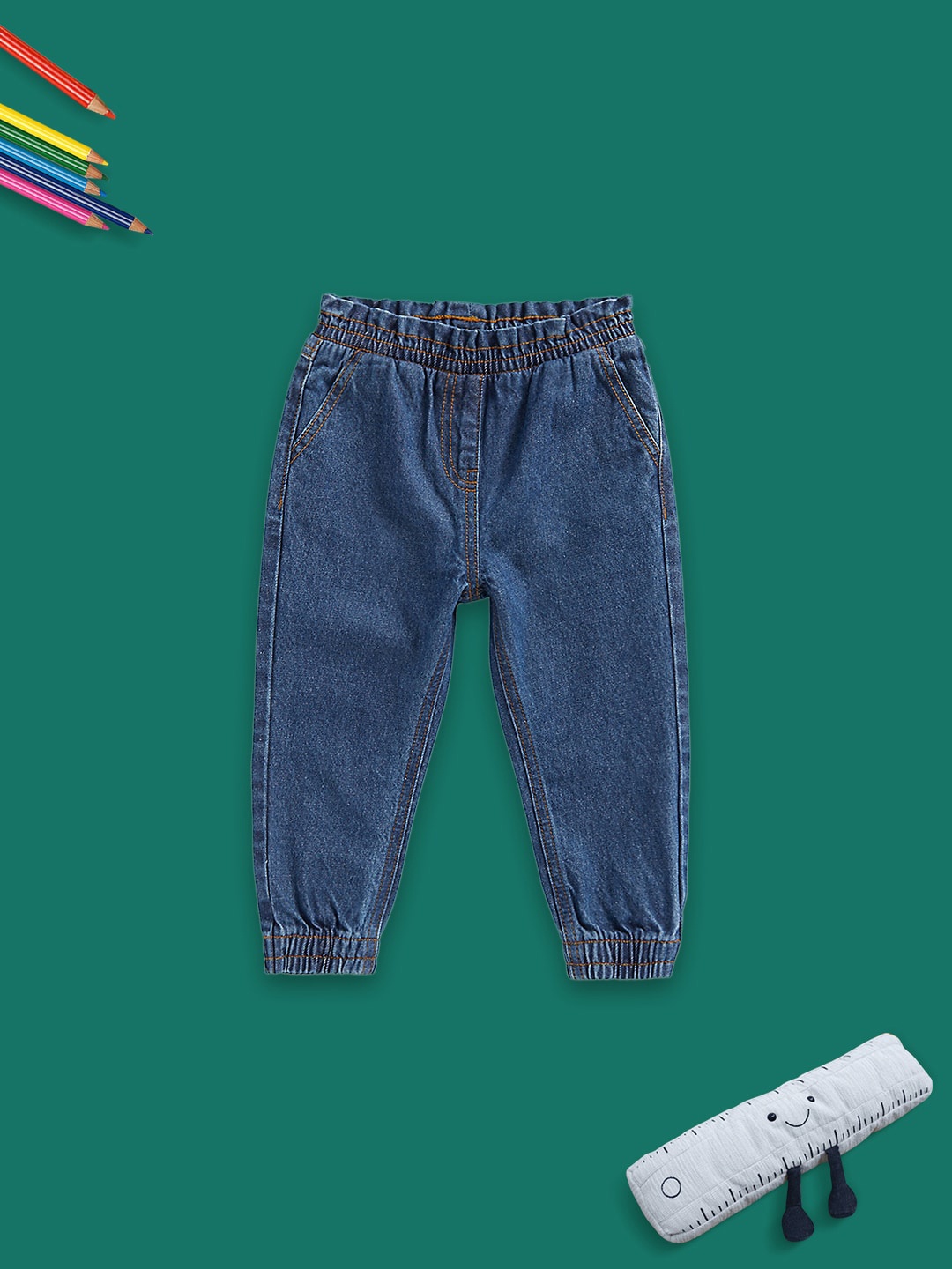 

mothercare Girls Clean Look Pure Cotton Jeans, Blue