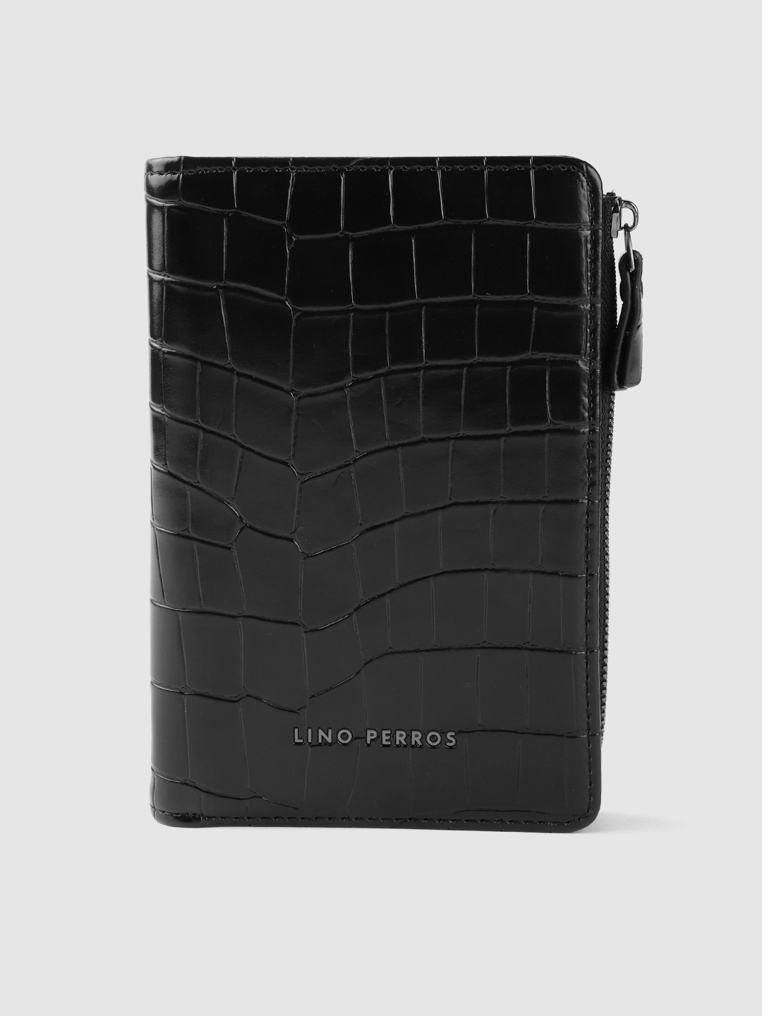 

Lino Perros Women Textured Passport Holder, Black