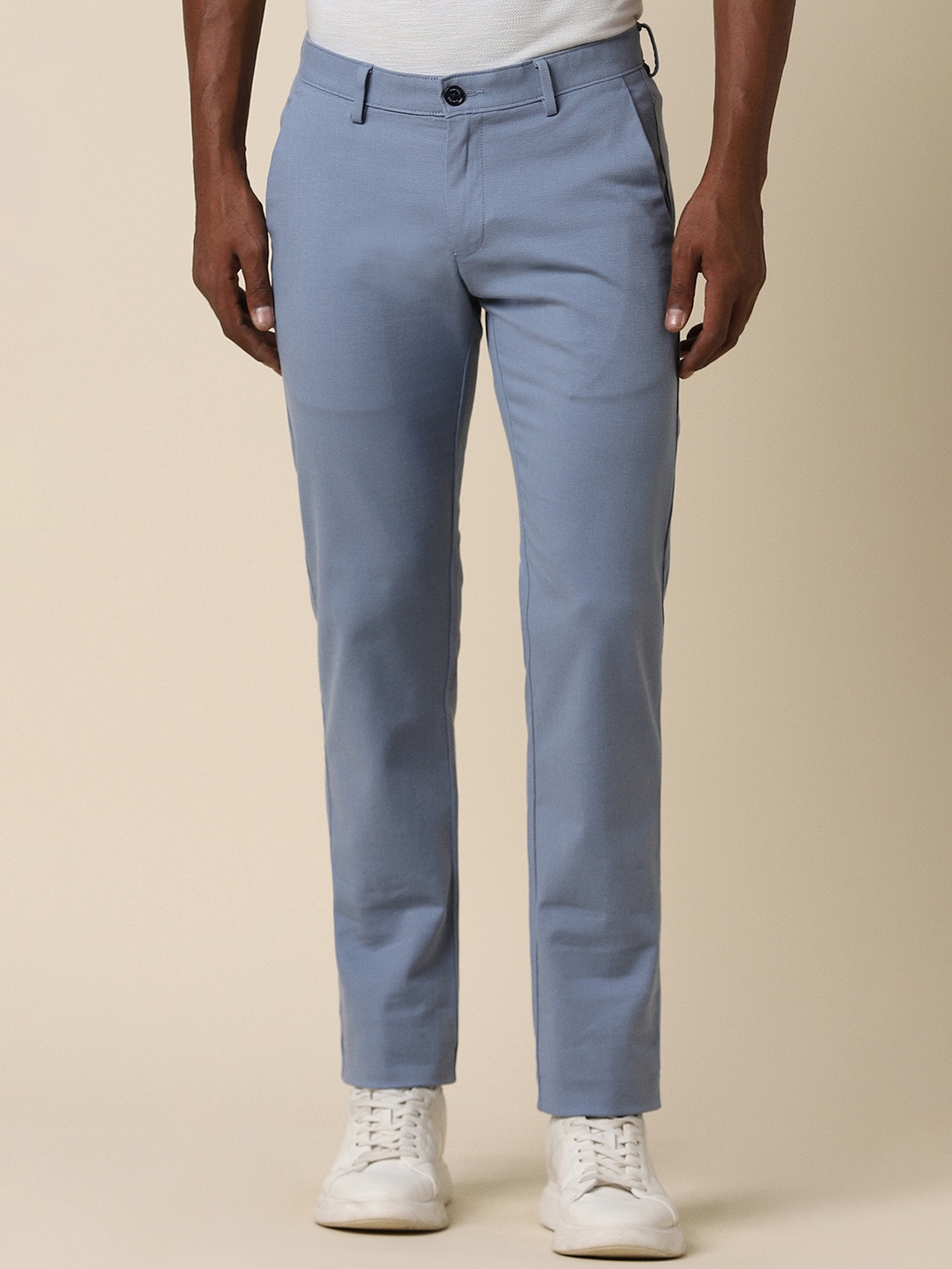 

Allen Solly Men Slim Fit Mid-Rise Trousers, Blue