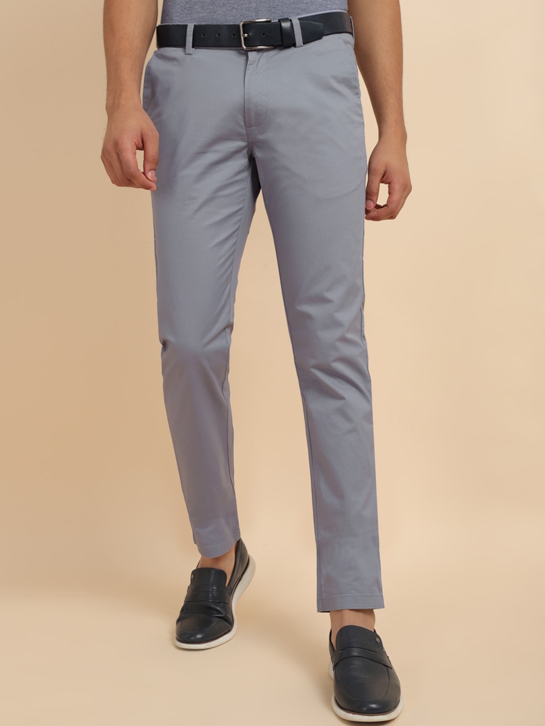 

Allen Solly Men Slim Fit Cotton Formal Trouser, Grey
