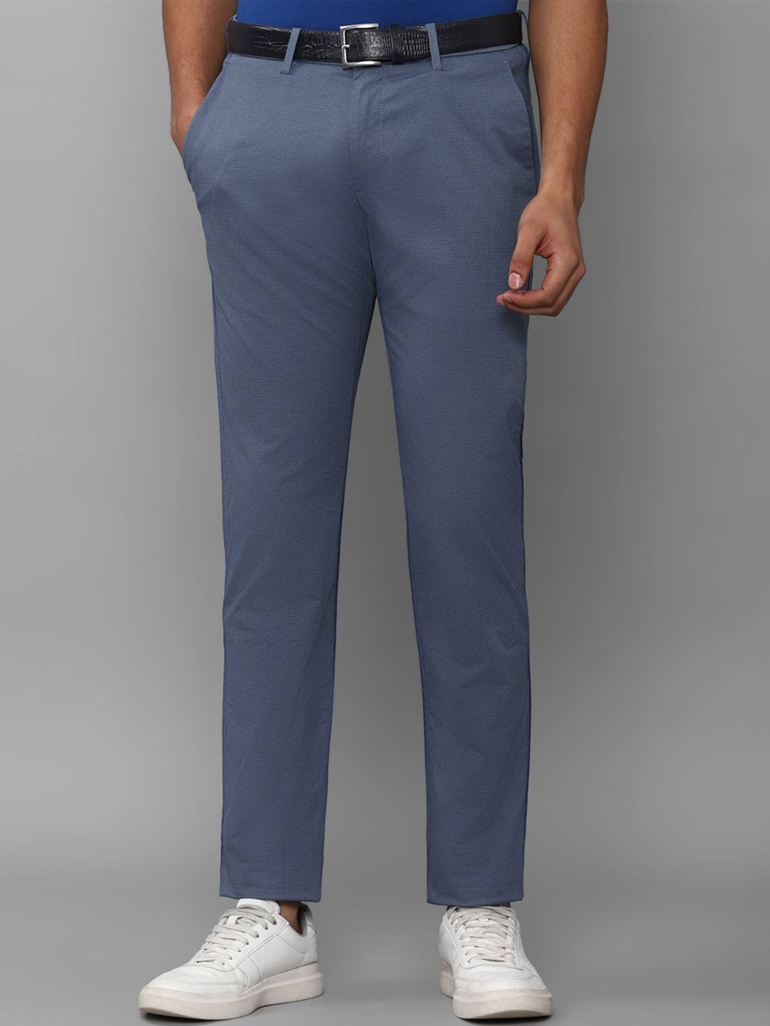 

Allen Solly Men Slim Fit Textured Formal Trouser, Blue
