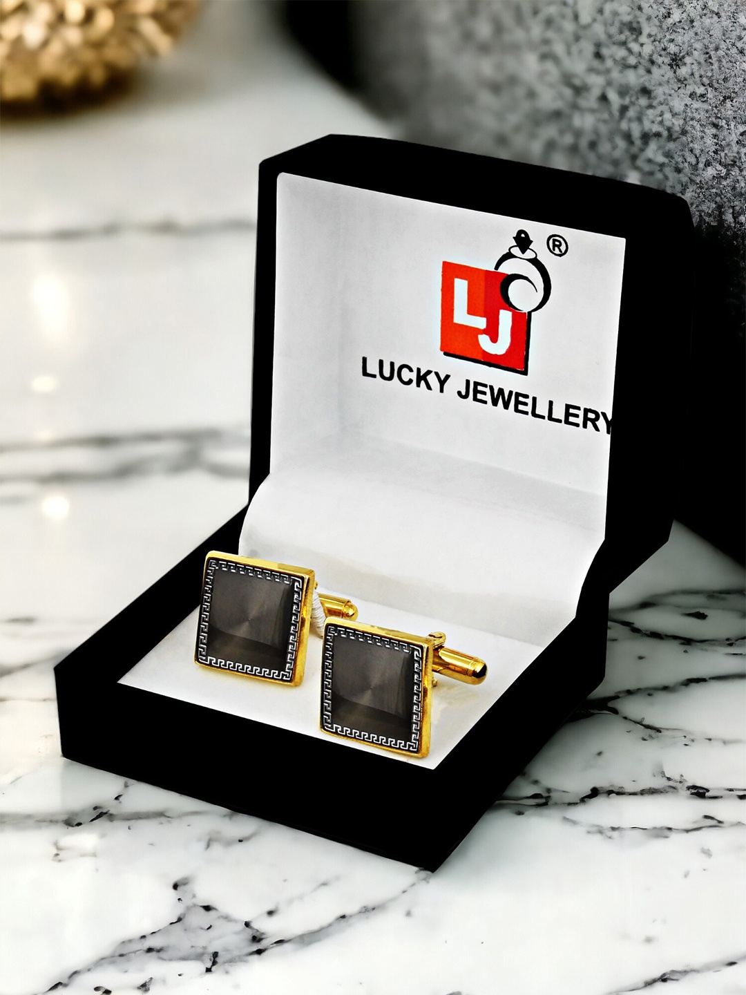 

LUCKY JEWELLERY Formal Cuff Shirt Button, Blazzer Cufflinks, Gold