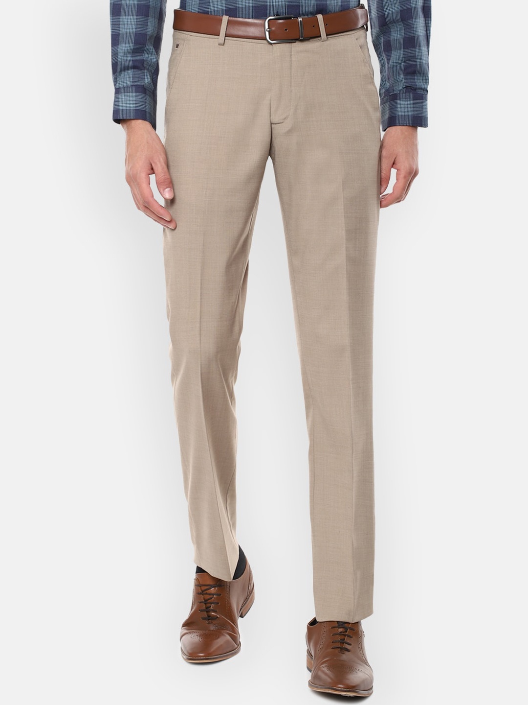 

Louis Philippe Men Formal Trousers, Cream