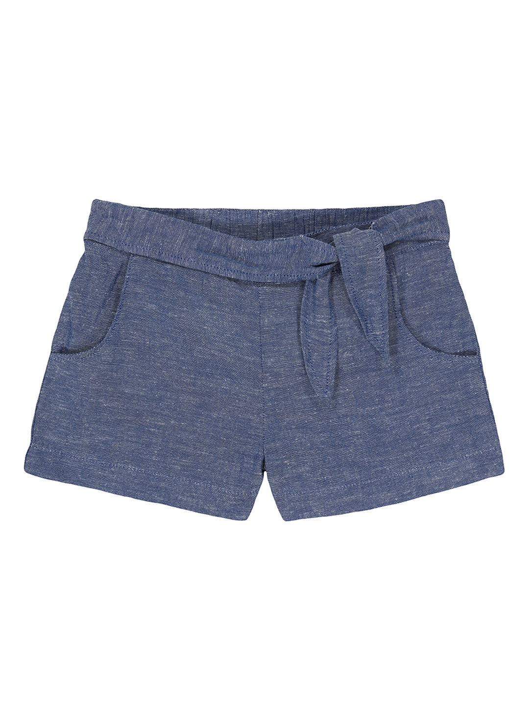 

mothercare Girls Mid Rise Pure Cotton Shorts, Blue