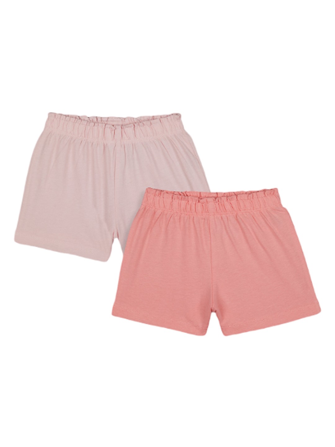 

mothercare Girls Pack Of 2 Mid Rise Pure Cotton Shorts, Pink