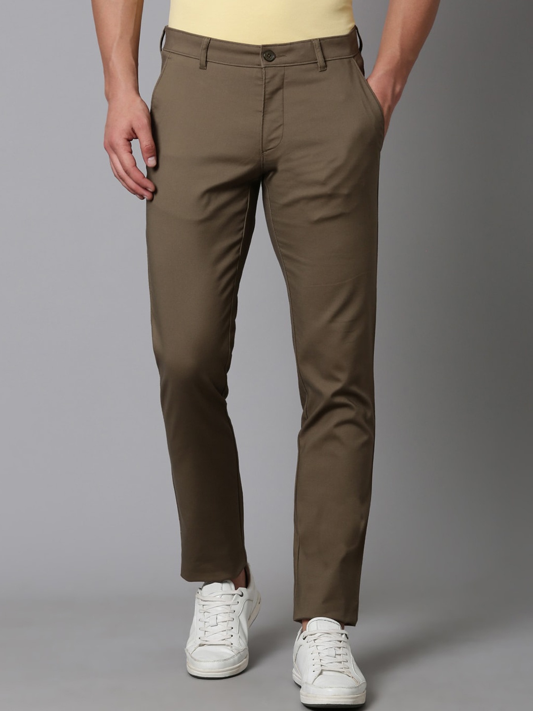 

Louis Philippe Sport Men Slim Fit Regular Cotton Trousers, Brown