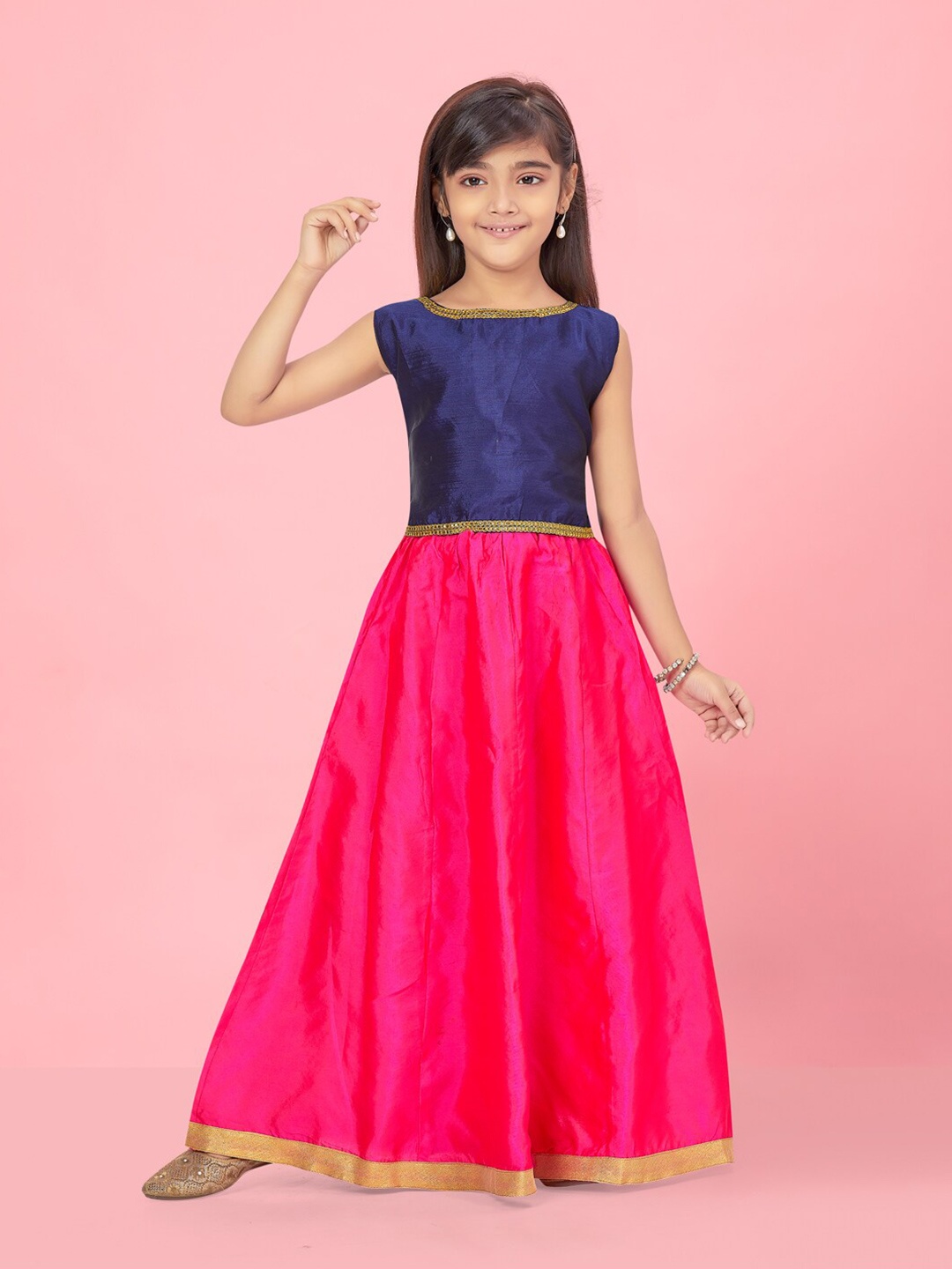 

BAESD Girls Ready to Wear Lehenga & Blouse With Dupatta, Navy blue