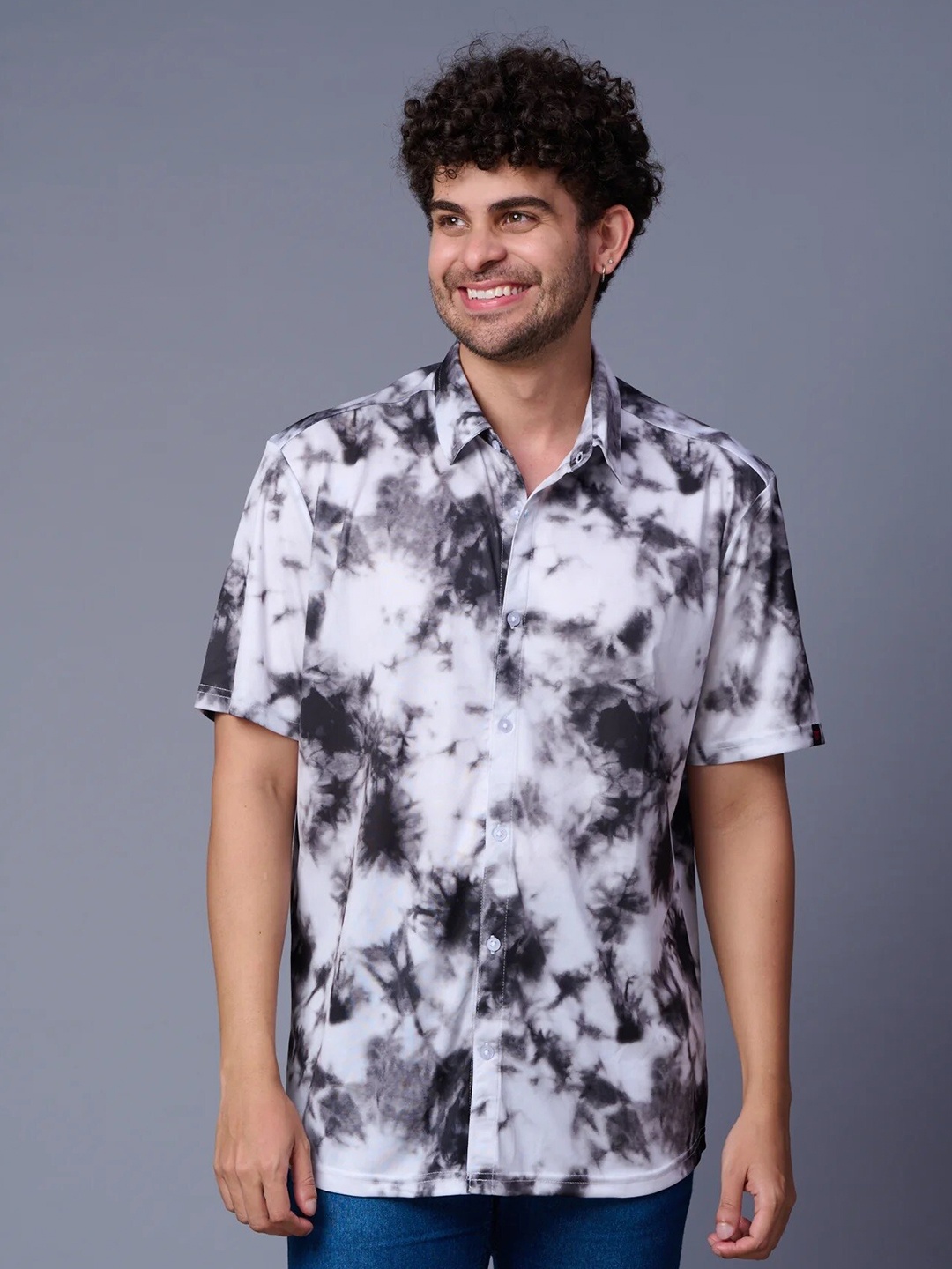

GO DEVIL Abstract Printed Casual Regular Fit Shirt, Black