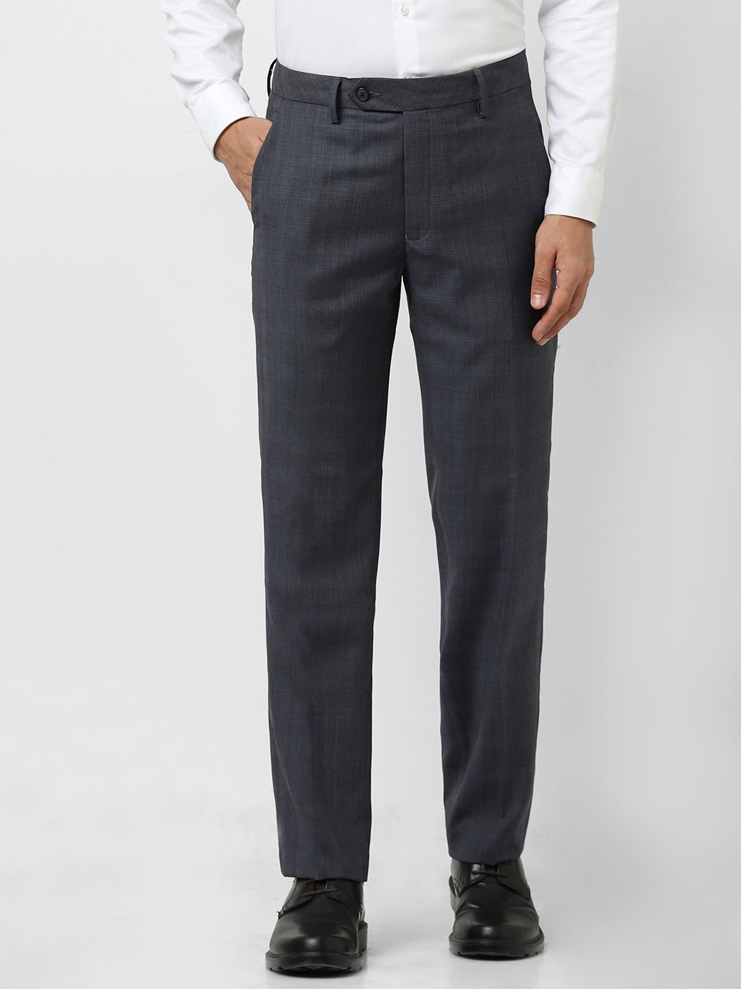 

Van Heusen Checked Slim Fit Formal Trouser, Grey