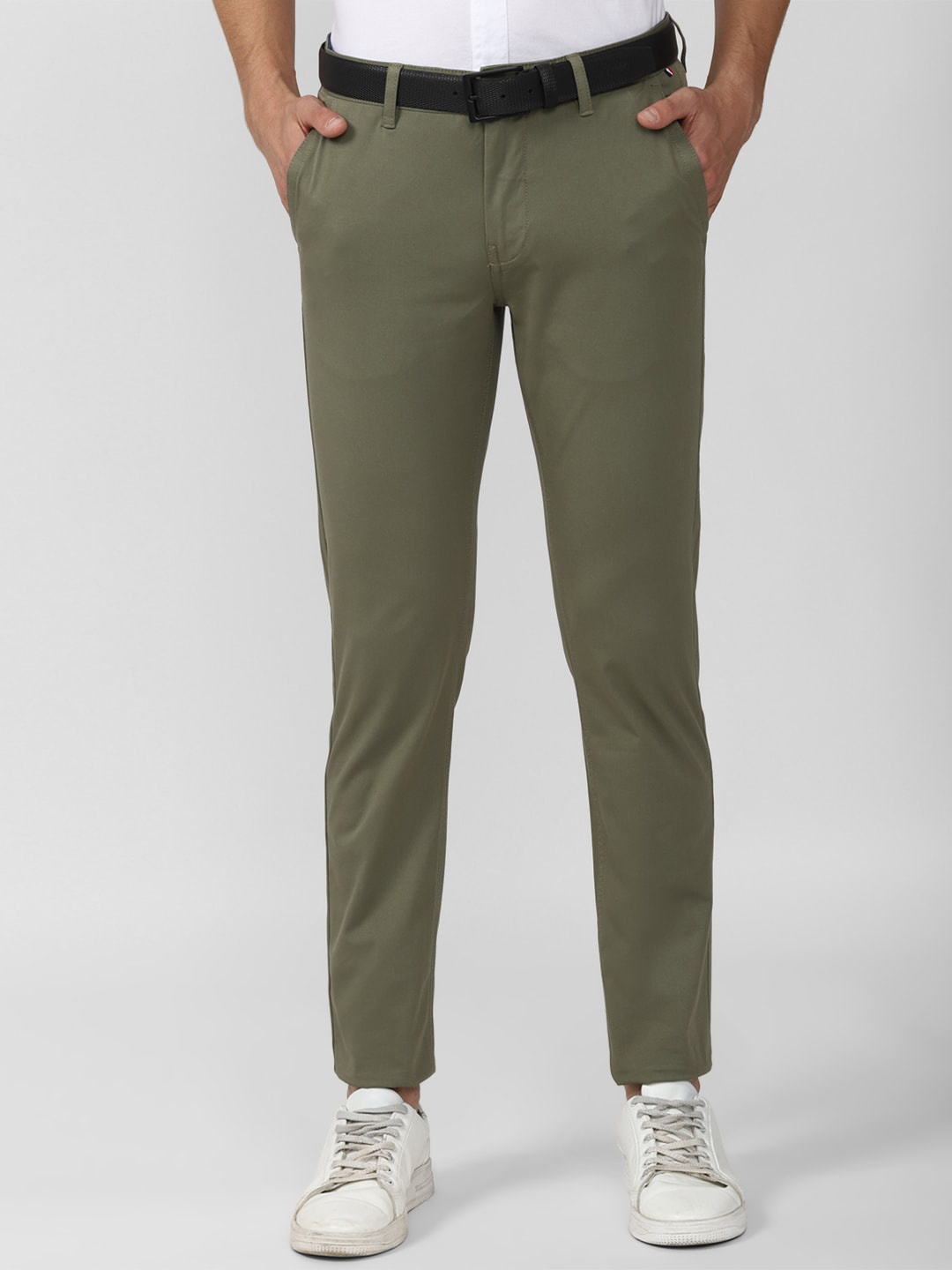 

Van Heusen Sport Men Slim Fit Mid-Rise Cotton Trousers, Olive