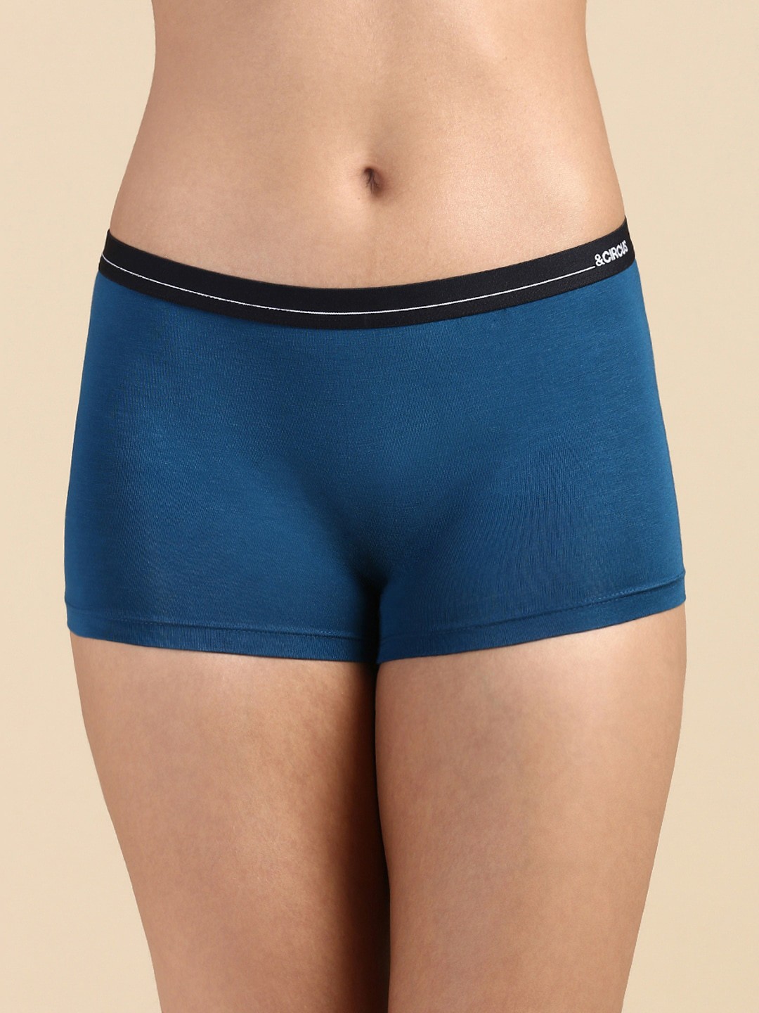 

&CIRCUS Seamless Mid Rise Micro Modal Boy Shorts, Blue