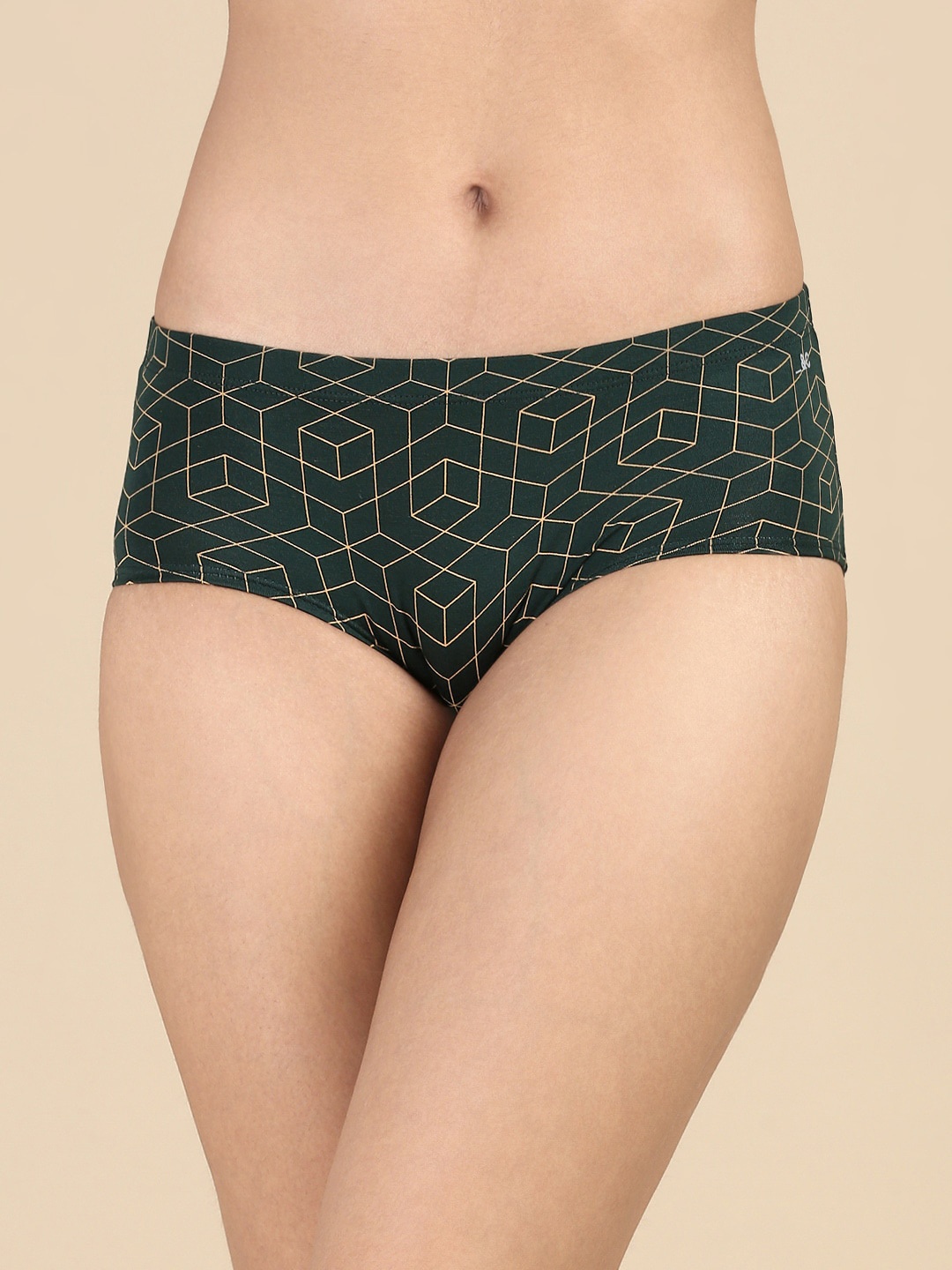 

&CIRCUS Women's Mid Rise Printed Micro Modal Hipster Briefs, Green