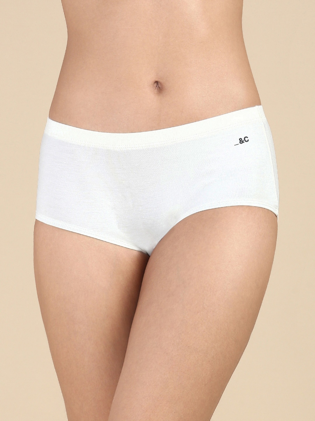 

&CIRCUS Women Seamless Mid Rise Micro Modal Hipsters, White