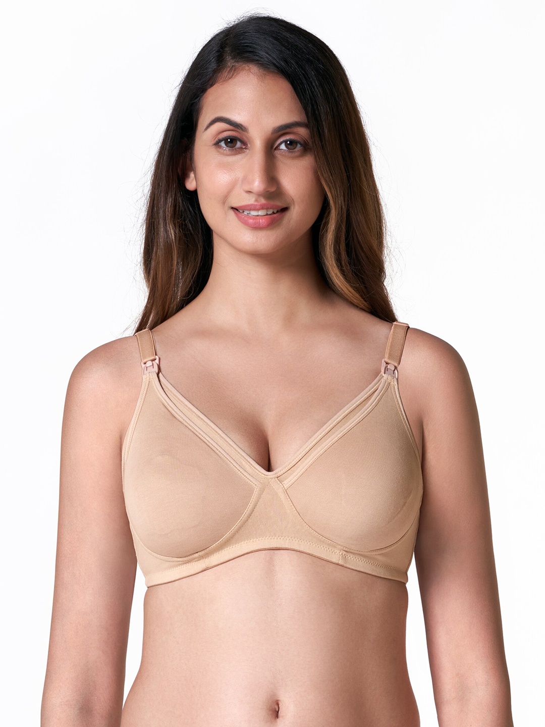 

BLOSSOM Cotton Nursing Bra With Detachable Clasps & Nipple Concealer_Mother Hood, Beige