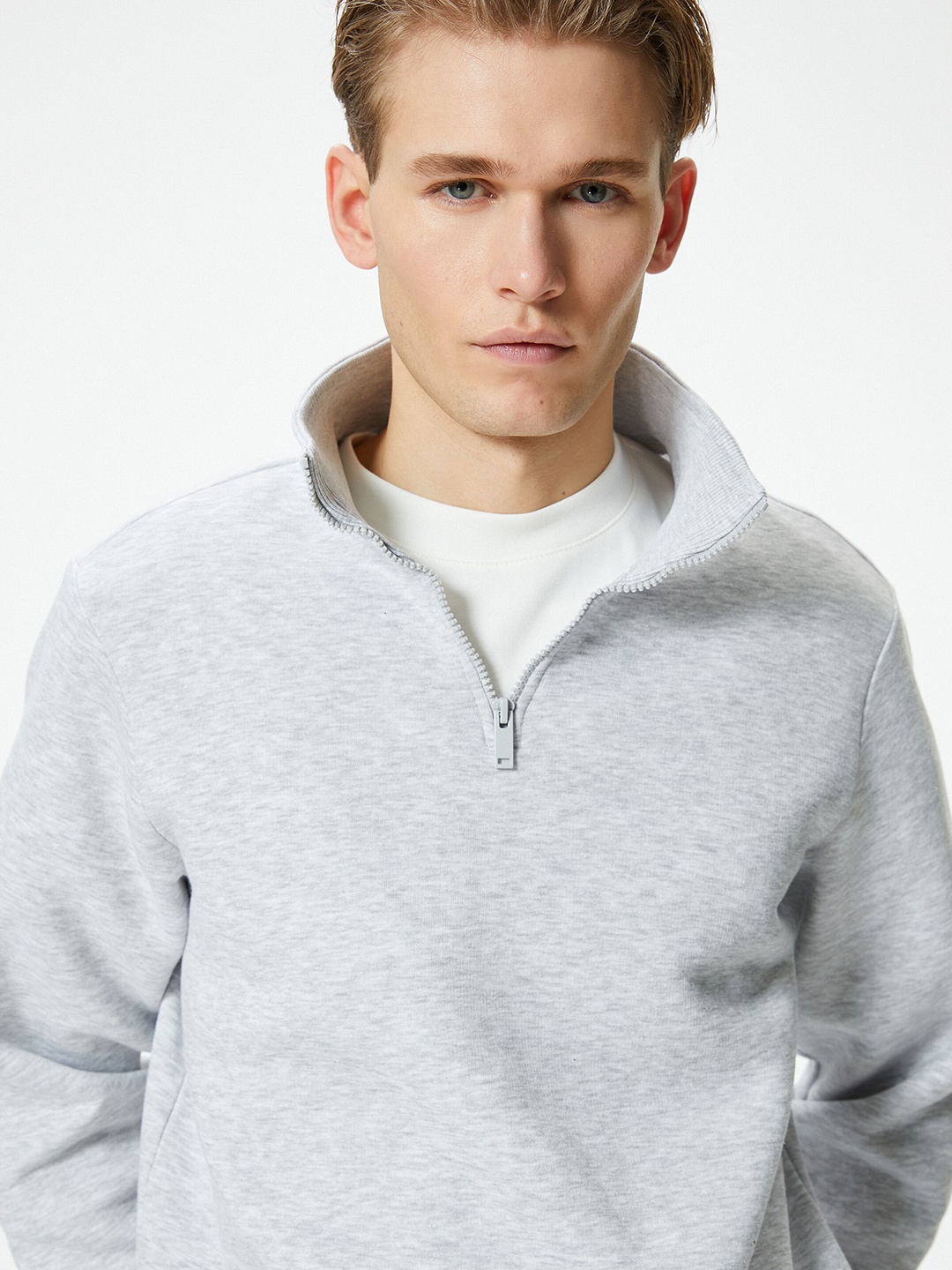 

Koton Mock Collar Long Sleeves Sweatshirt, Grey