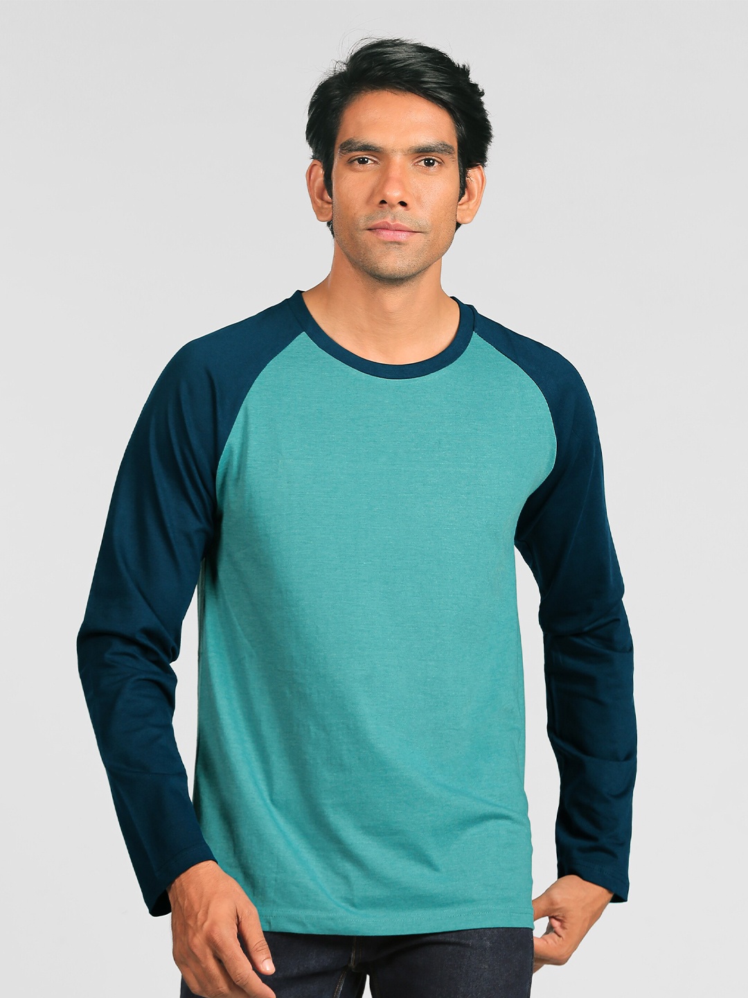 

Beyoung Colourblocked Cotton T-shirt, Green