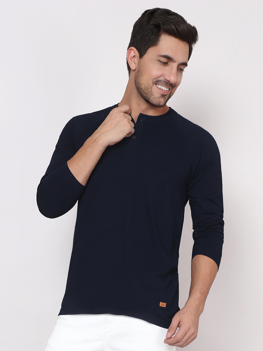 

Beyoung Round Neck Cotton T-shirt, Navy blue