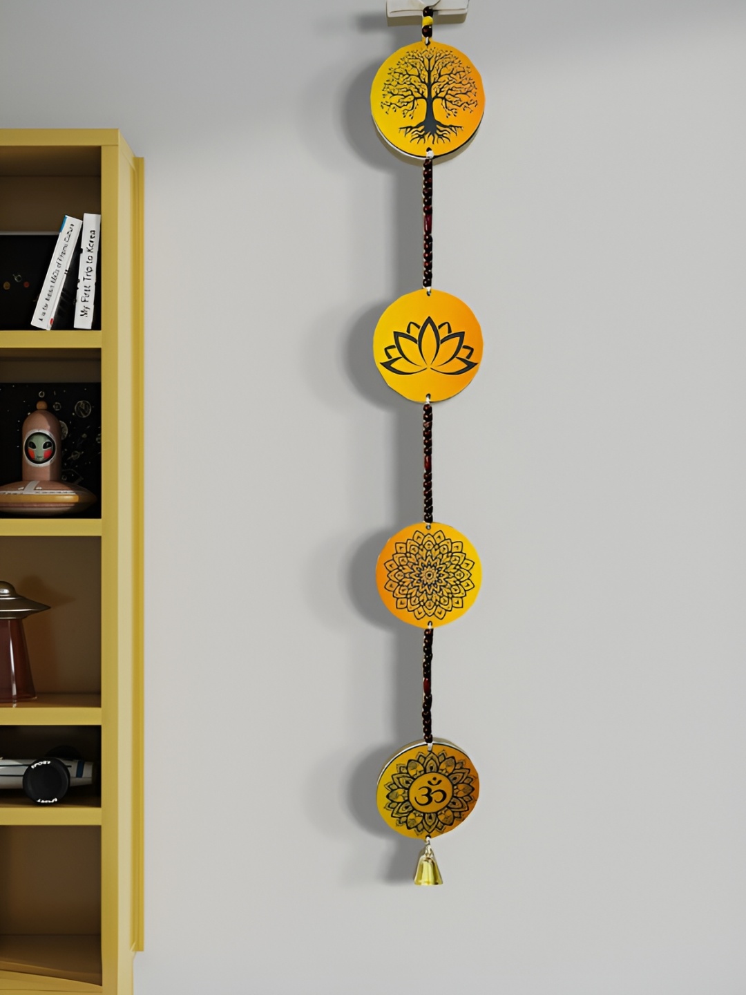 

Akaar Yellow Printed Wooden Wall Hanging