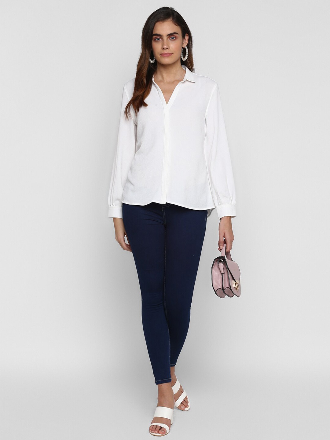 

HOUSE OF KKARMA Sheer Casual Shirt, White