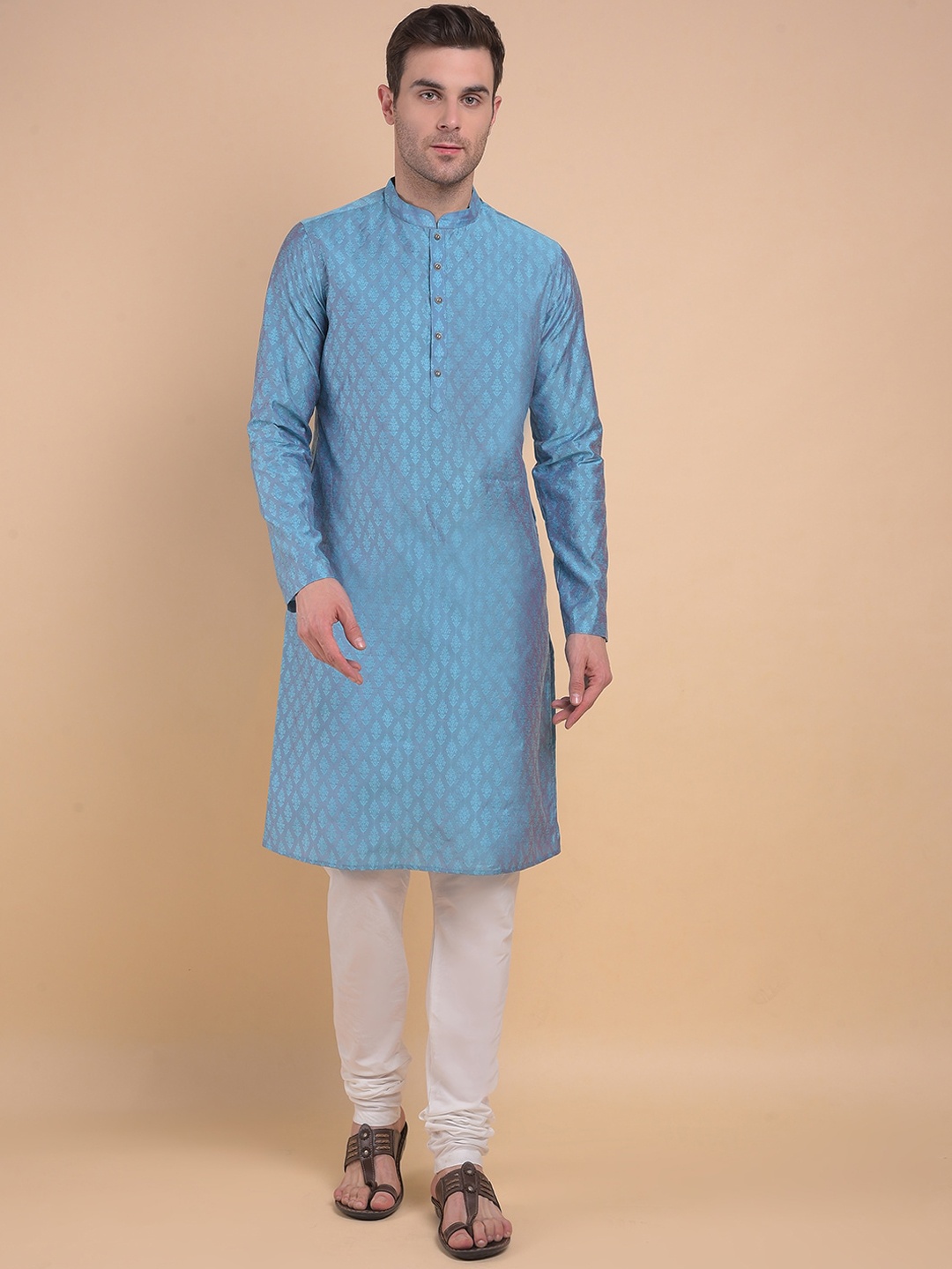 

Anouk Woven Design Regular Kurta with Churidar, Blue