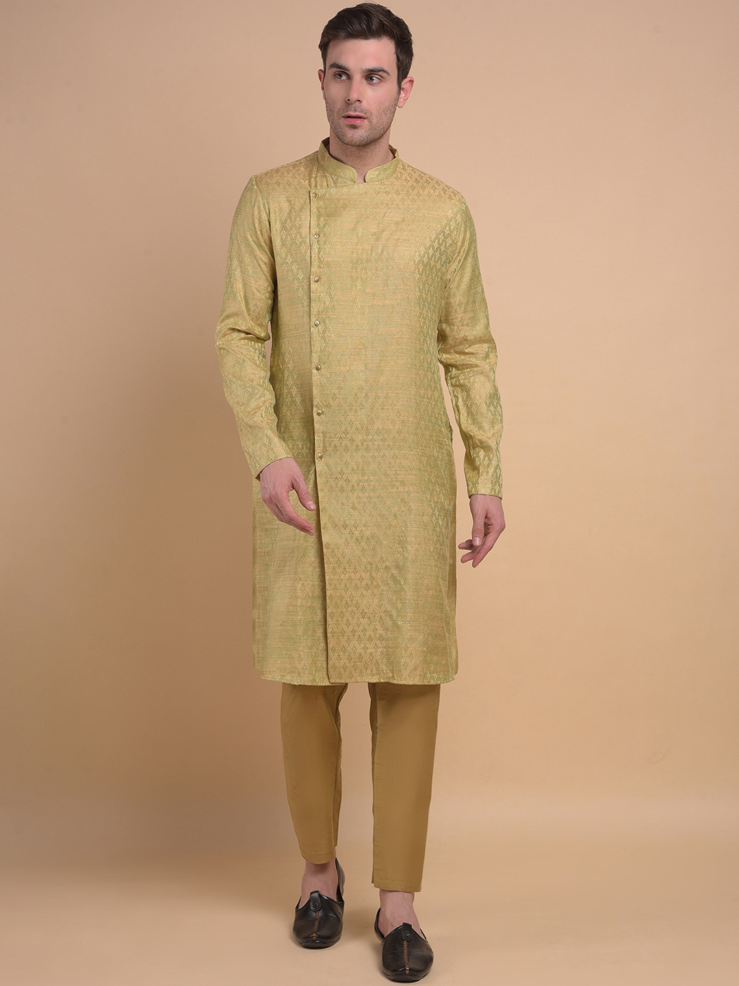 

Anouk Woven Design Regular Kurta with Pyjamas, Cream