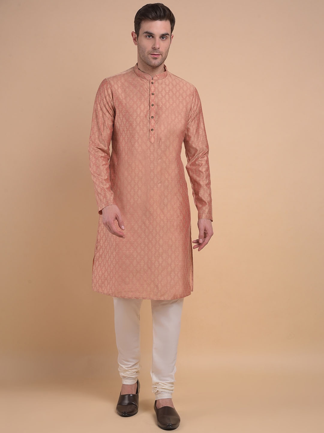 

Anouk Ethnic Motifs Woven Design Regular Kurta with Churidar, Copper