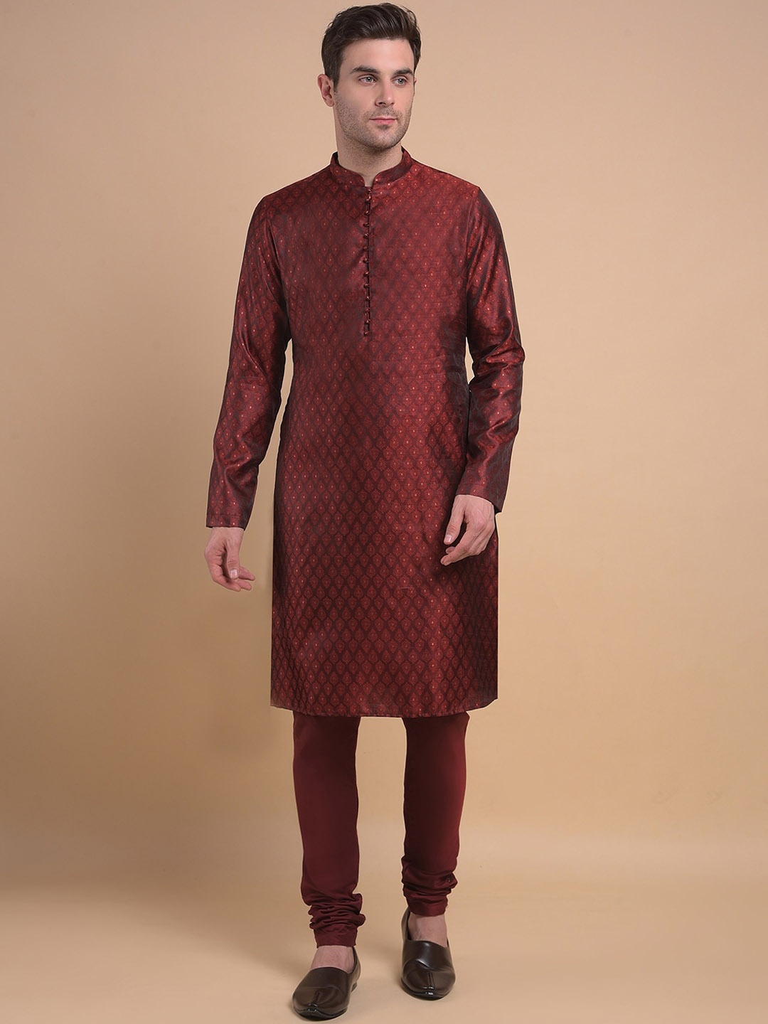 

Anouk Woven Design Regular Kurta with Churidar, Maroon