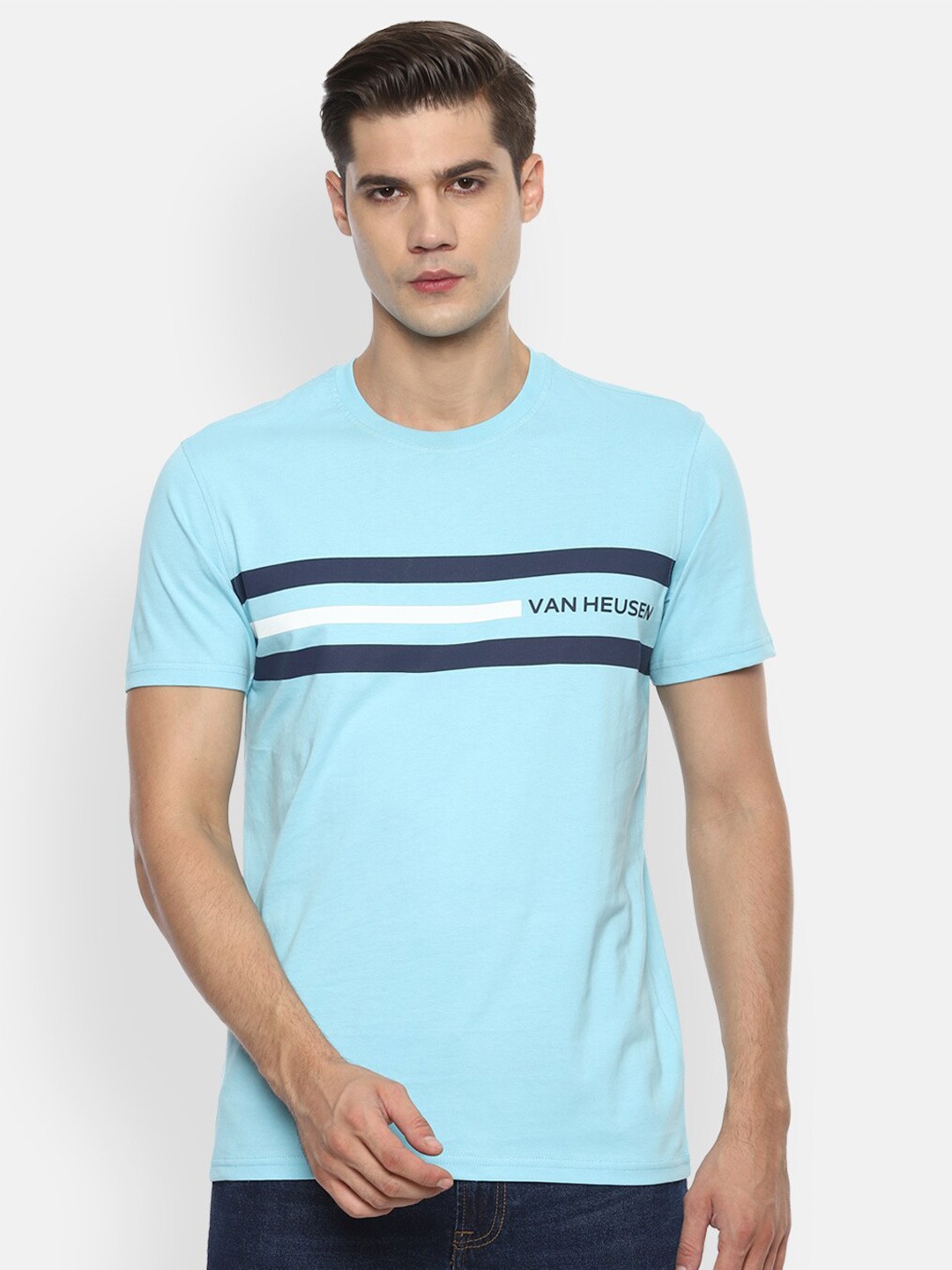 

Van Heusen Sport Round Neck Striped T-shirt, Blue