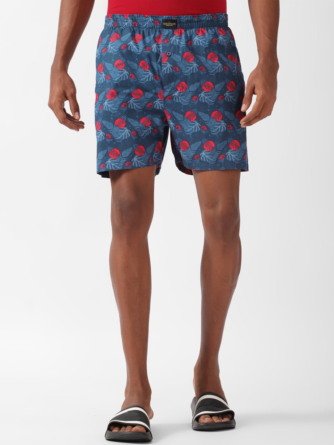 

Peter England Printed Pure Cotton Boxers, Blue