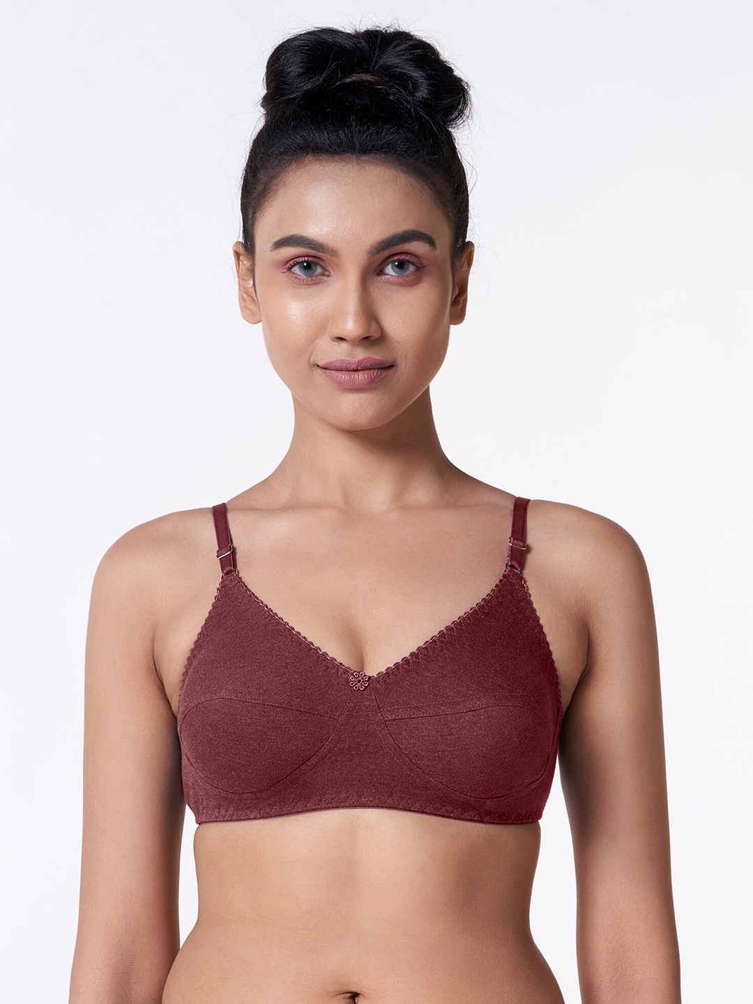 

BLOSSOM Full Coverage Non Padded Everyday Bra With All Day Comfort, Coffee brown