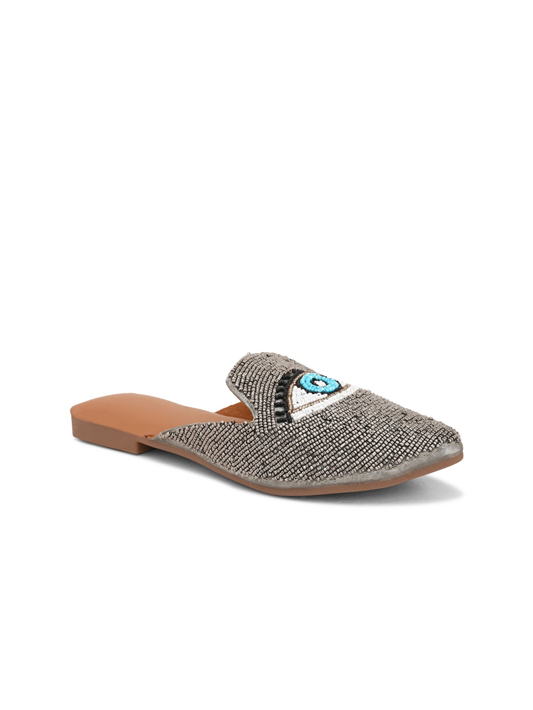 

Apratim Women Embellished Mules, Grey