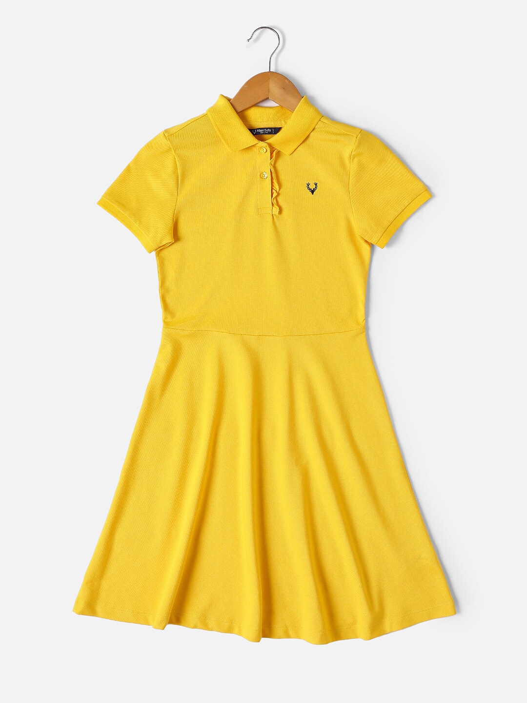 

Allen Solly Junior Girls Shirt Collar Fit & Flare Dress, Yellow