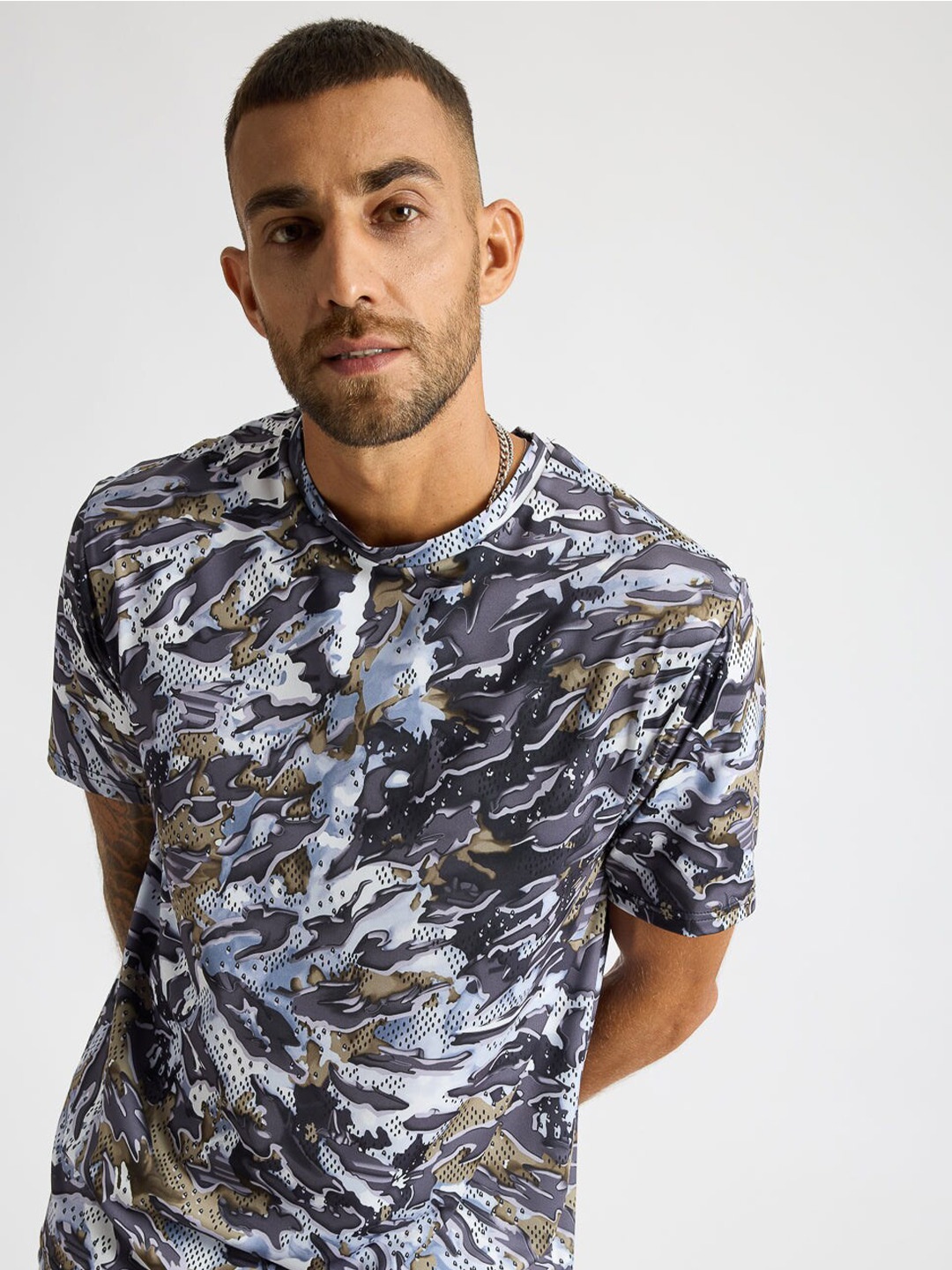 

FREAKINS Men Printed T-shirt, Grey