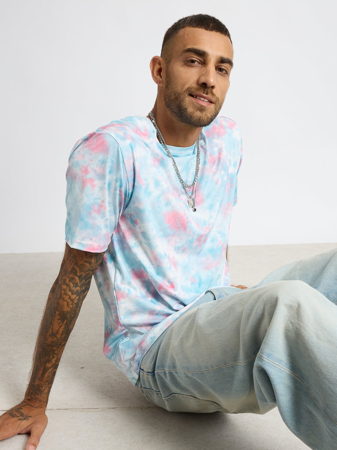 

FREAKINS Abstract Printed T-shirt, Turquoise blue