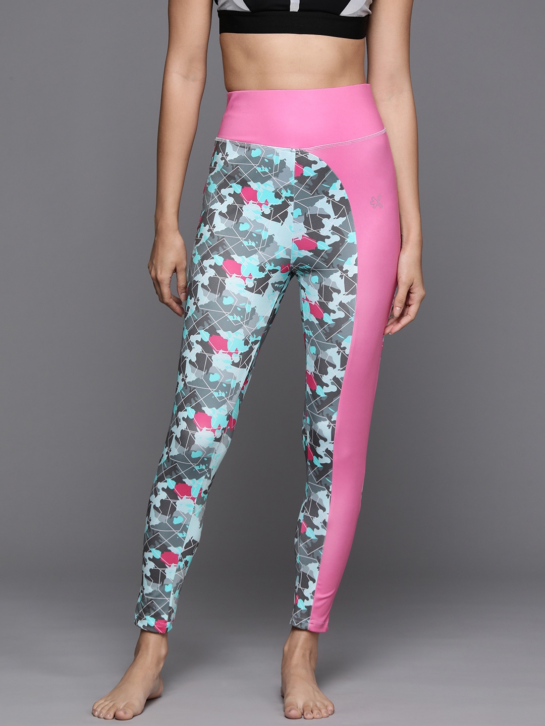 

HRX by Hrithik Roshan Women Printed Ankle Length Yoga Tights, Pink