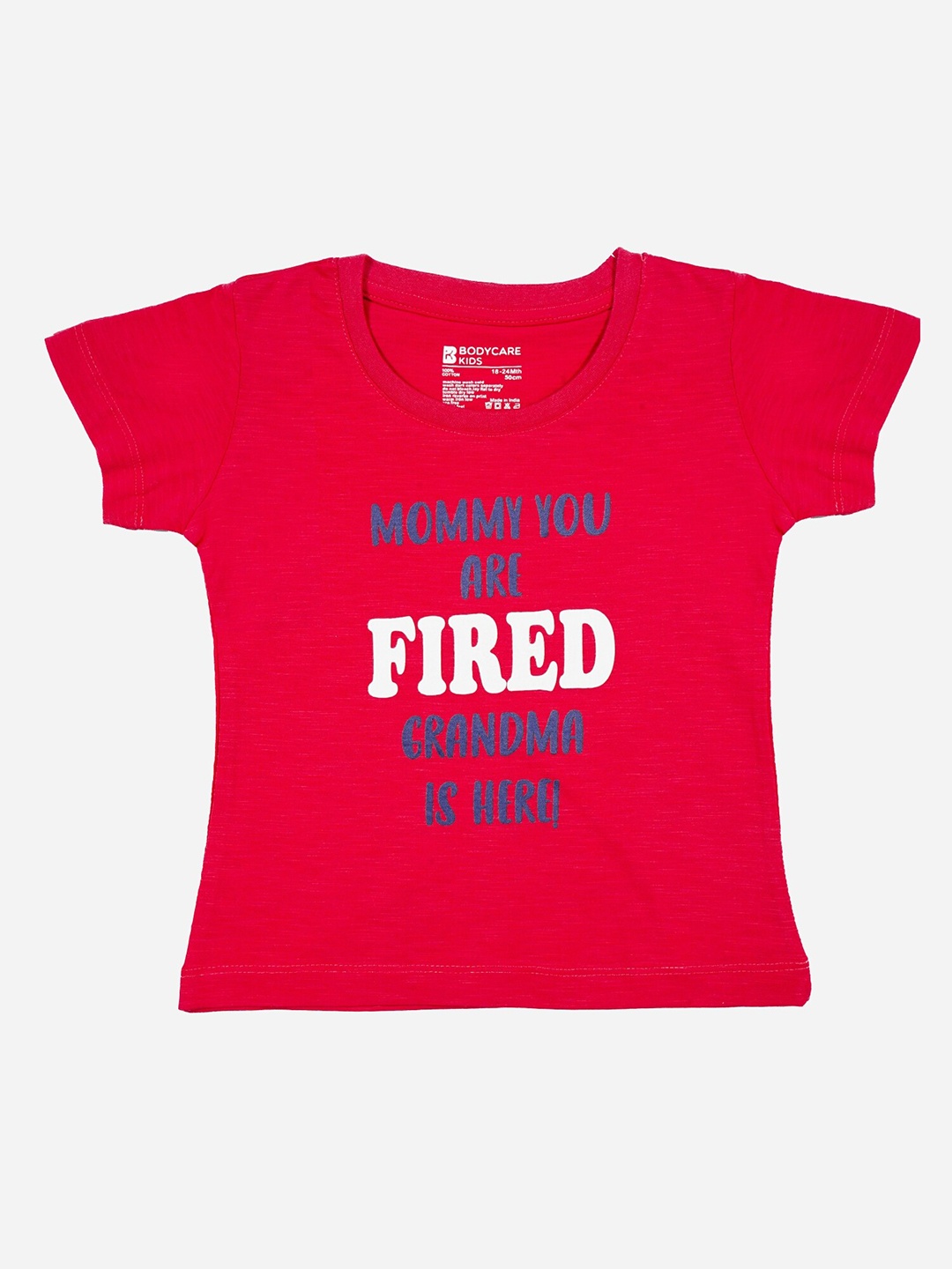

Bodycare Girls Typography Printed T-shirt, Red