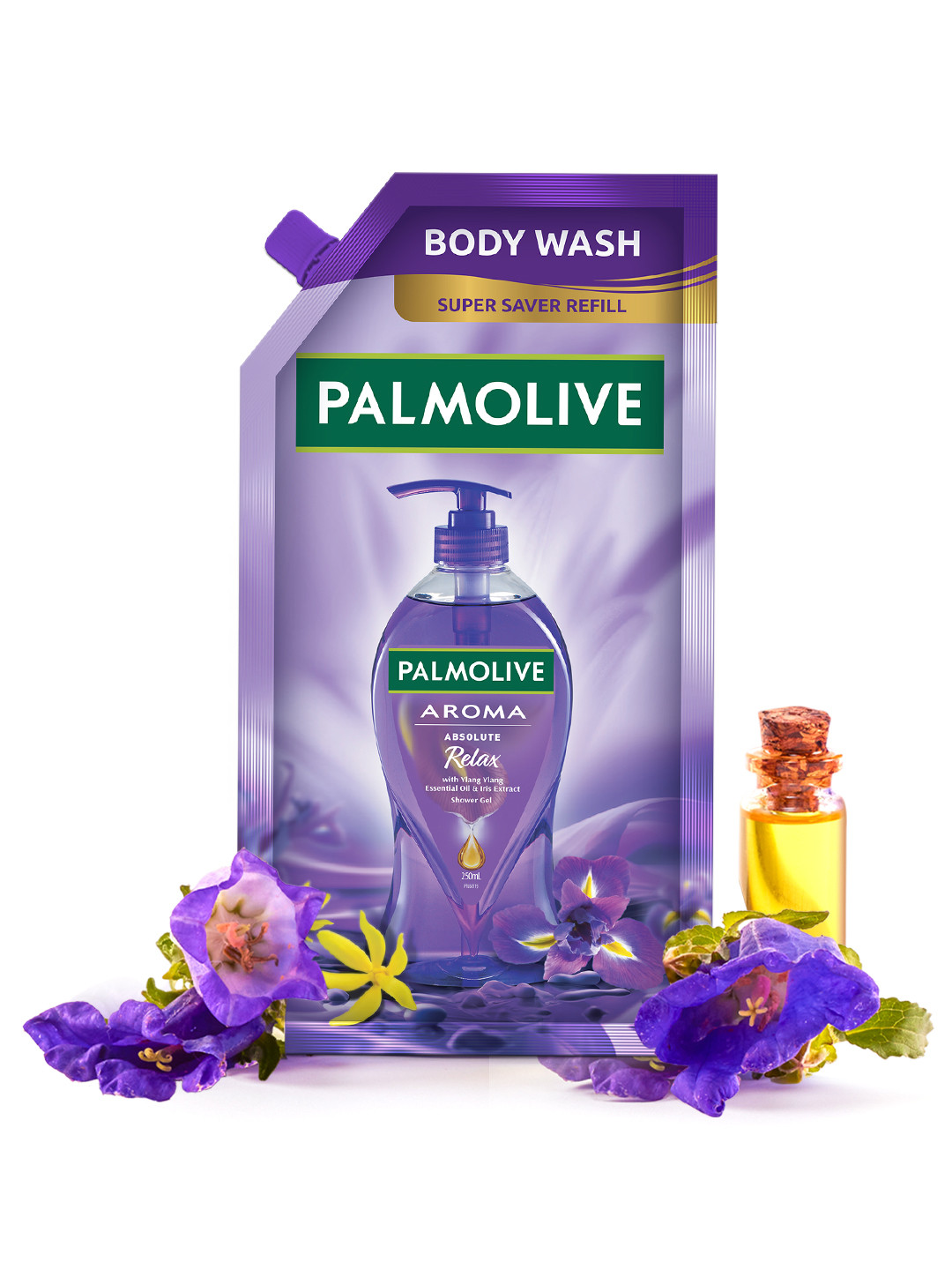 

Palmolive Aroma Absolute Relax Shower Gel With Iris & Ylang Ylang Refill Pack - 750ml, Purple