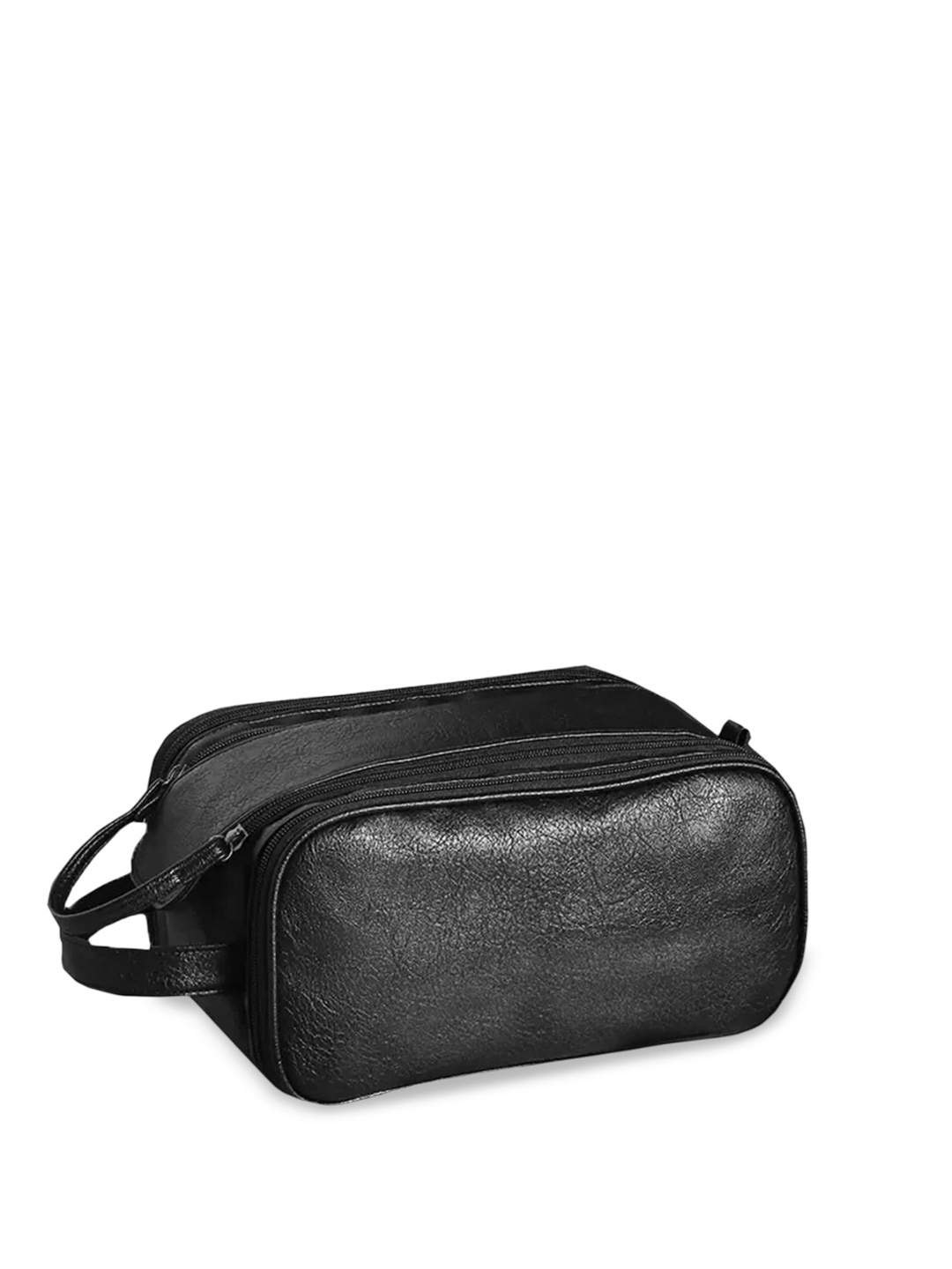 

INKMILAN Leather Pocket Large-Capacity Travel Cosmetic Bag, Black