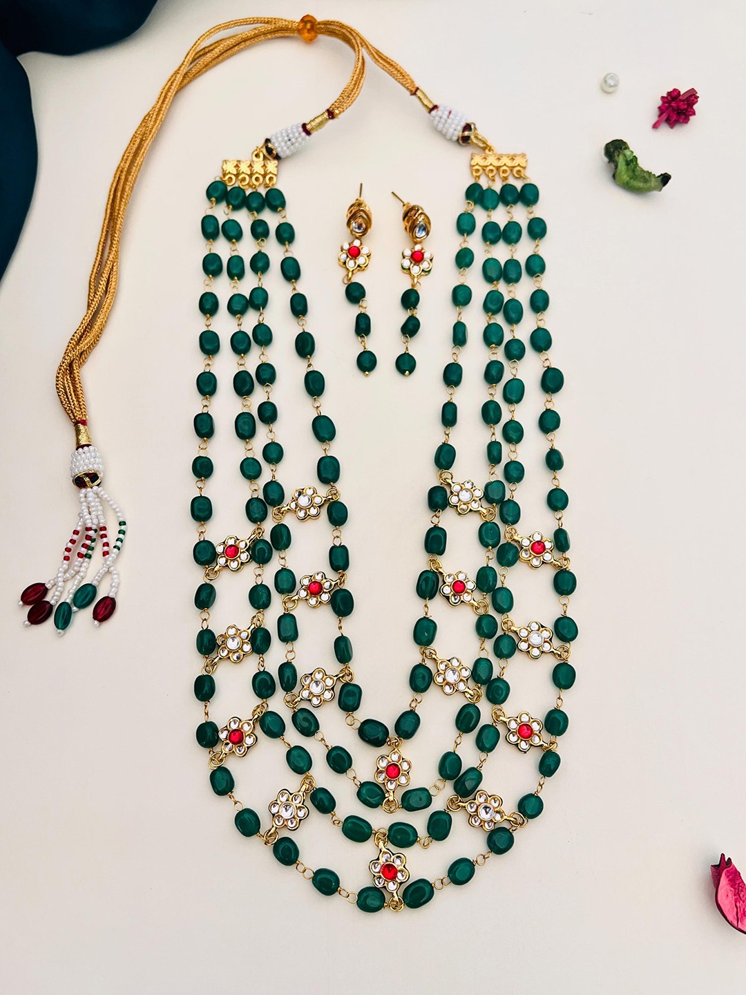 

ABDESIGNS Gold-Plated Necklace With Earrings