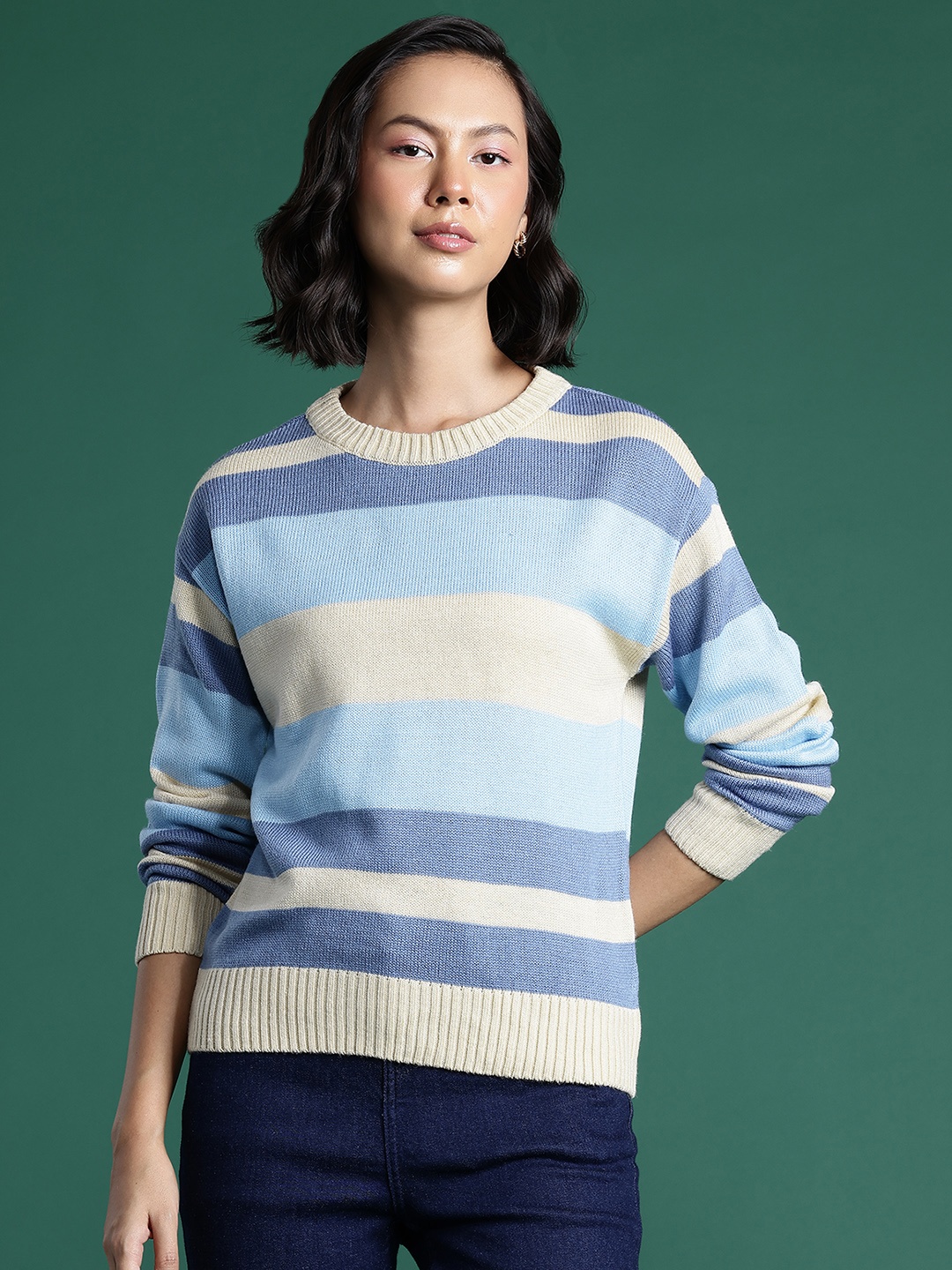 

DressBerry Striped Pullover, Blue