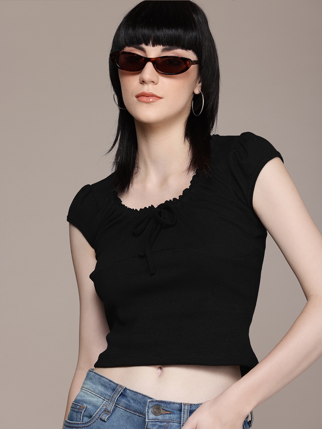 

The Roadster Life Co. Ribbed Crop Top, Black