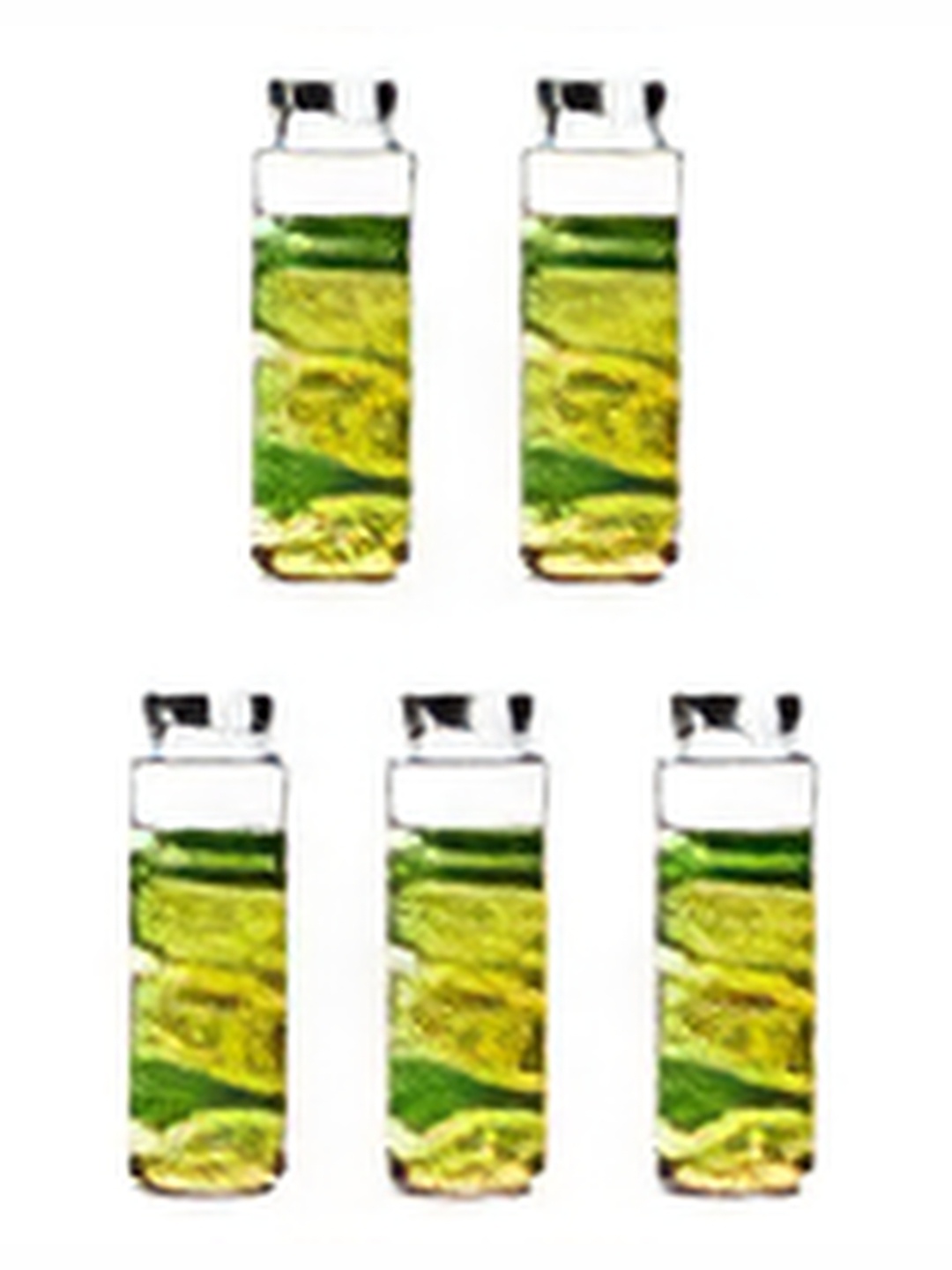 

tyche enterprises Transparent 5 Pcs Glass Solid Water Bottle 750 ml