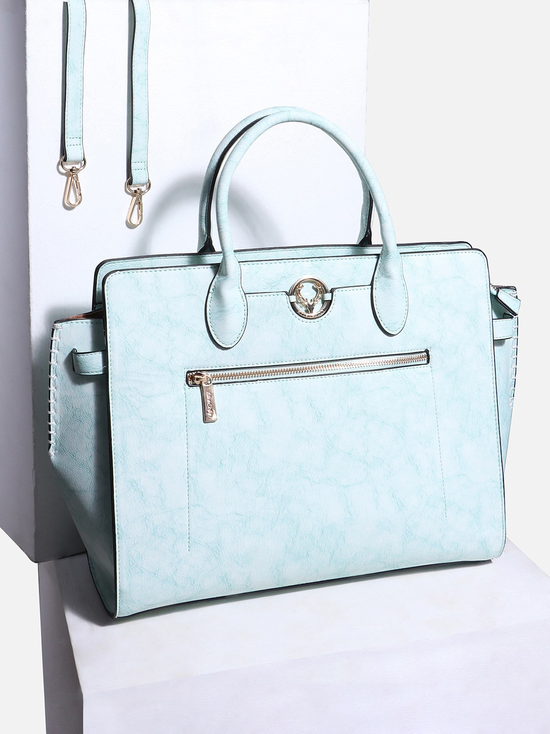 

Allen Solly Woman Structured Handheld Bag, Blue