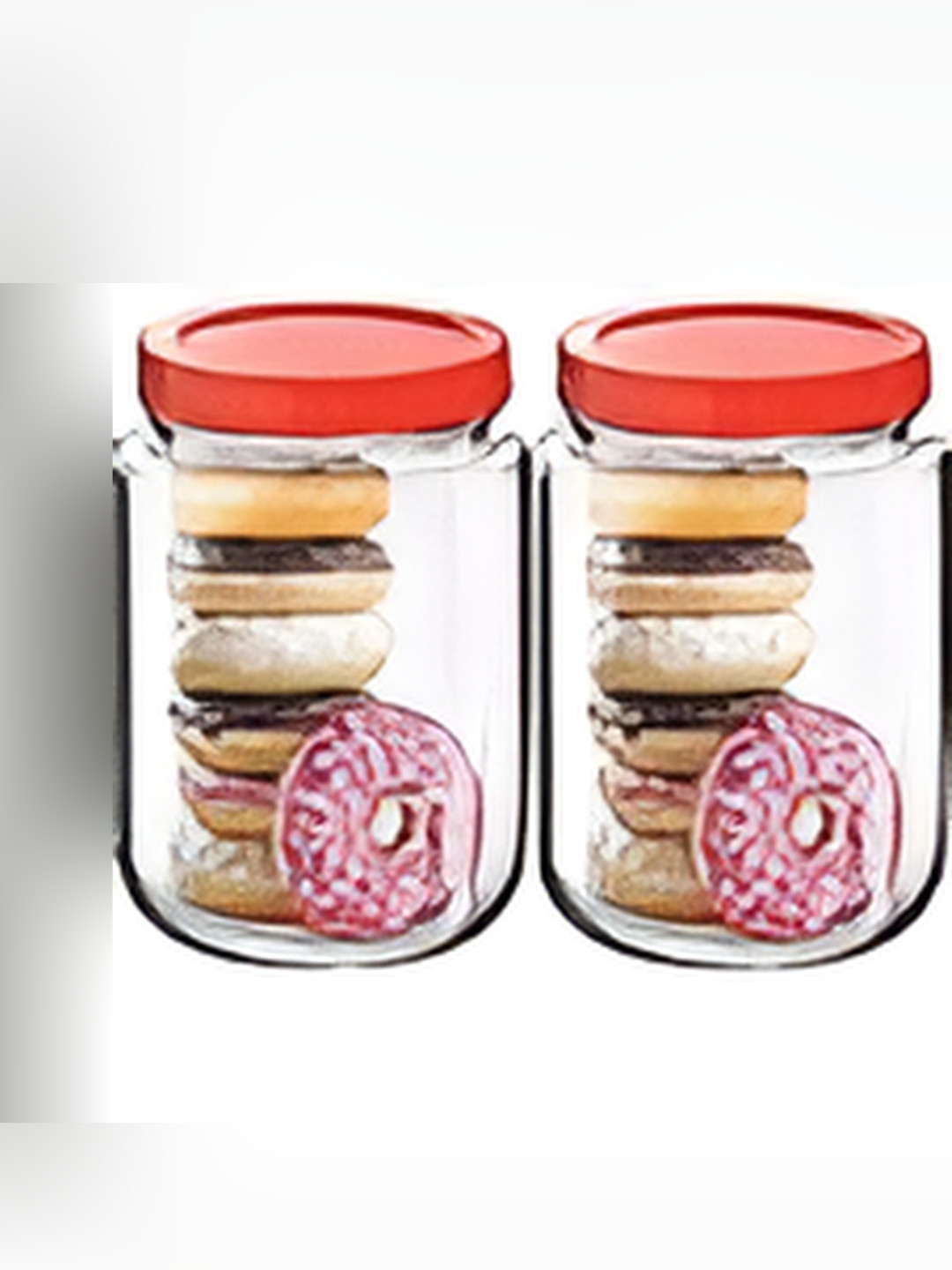

tyche enterprises Piramal 2 Pcs Transparent Glass Round Storage Containers-1 ltr Each
