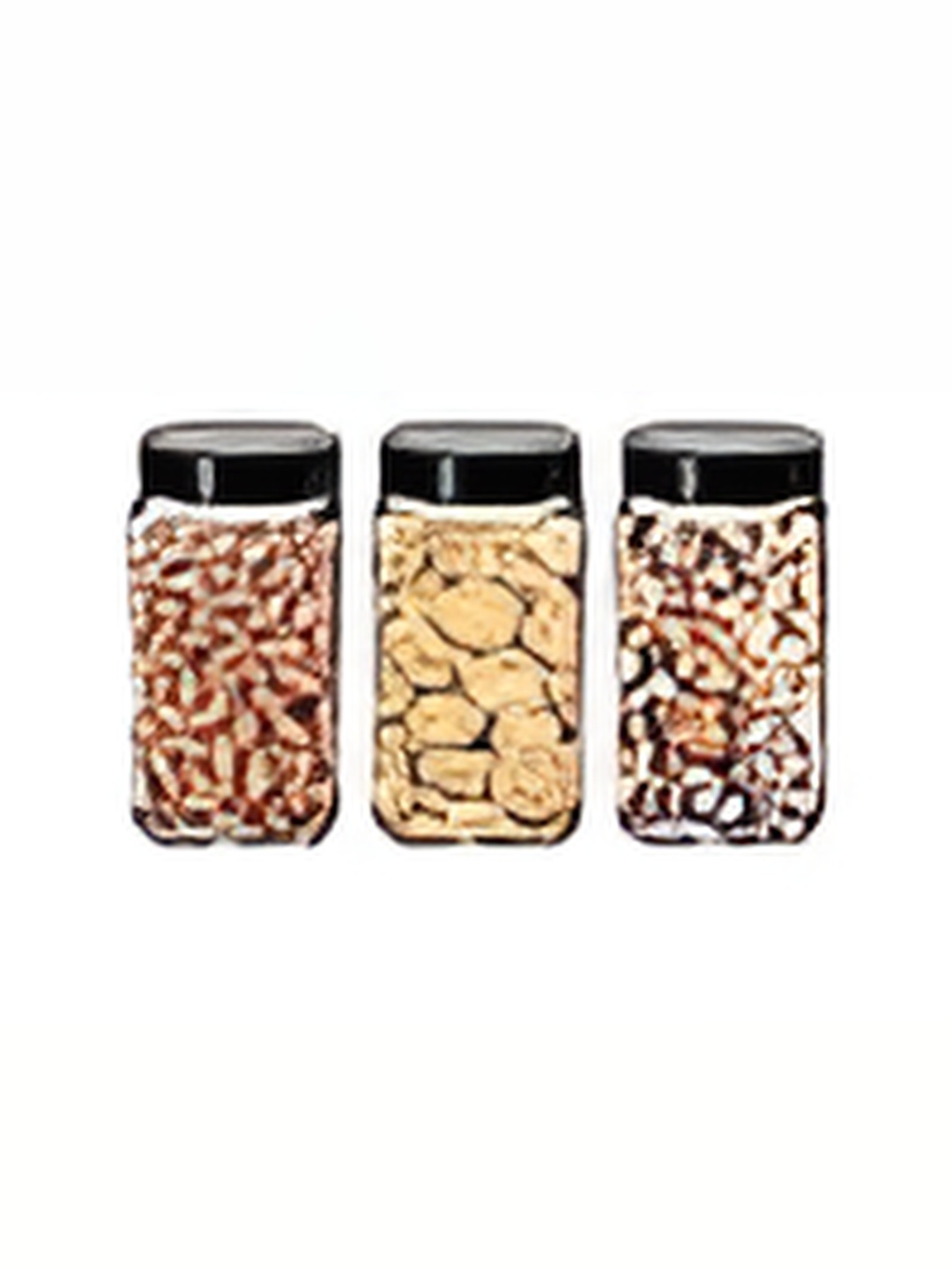 

tyche enterprises Piramal 3 Pcs Transparent Glass Cubical Storage Containers 1 ltr Each