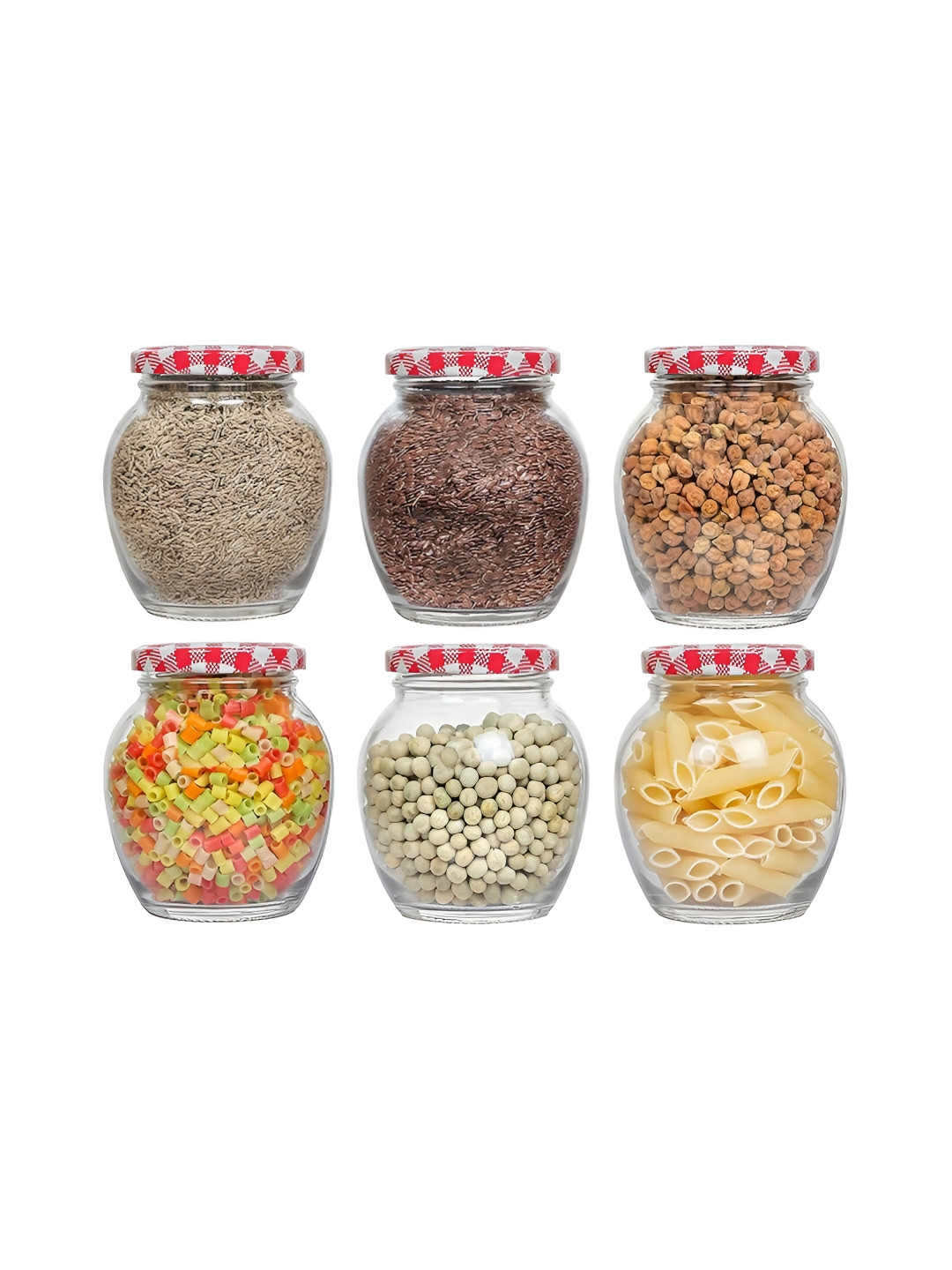 

tyche enterprises Piramal Transparent 6 Pieces Glass Matka Shape Container 400 ml Each